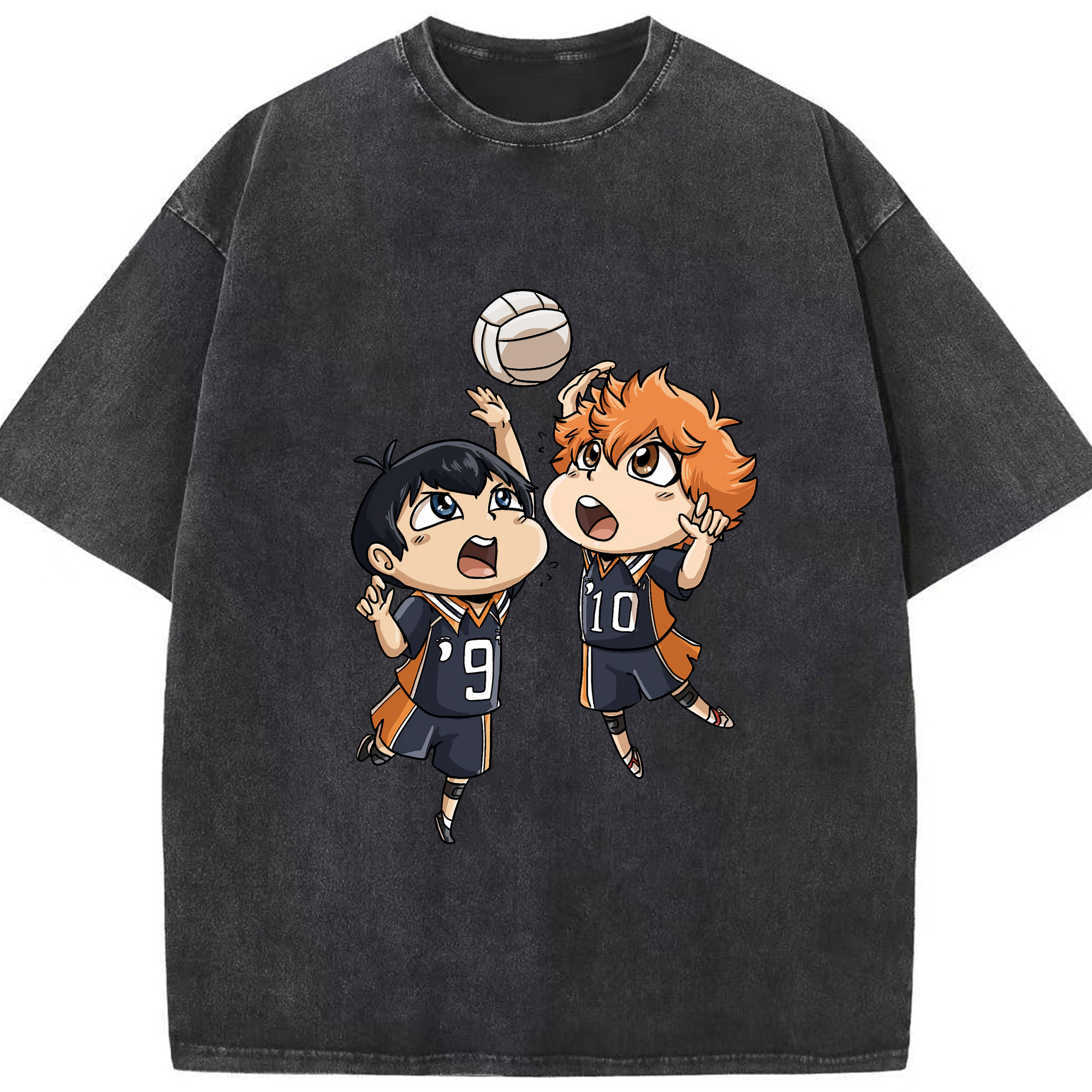 （画像用） ハイキュー!! Haikyu!! 綿100% ヴィンテージ風 半袖Tシャツ（フロントプリント）
