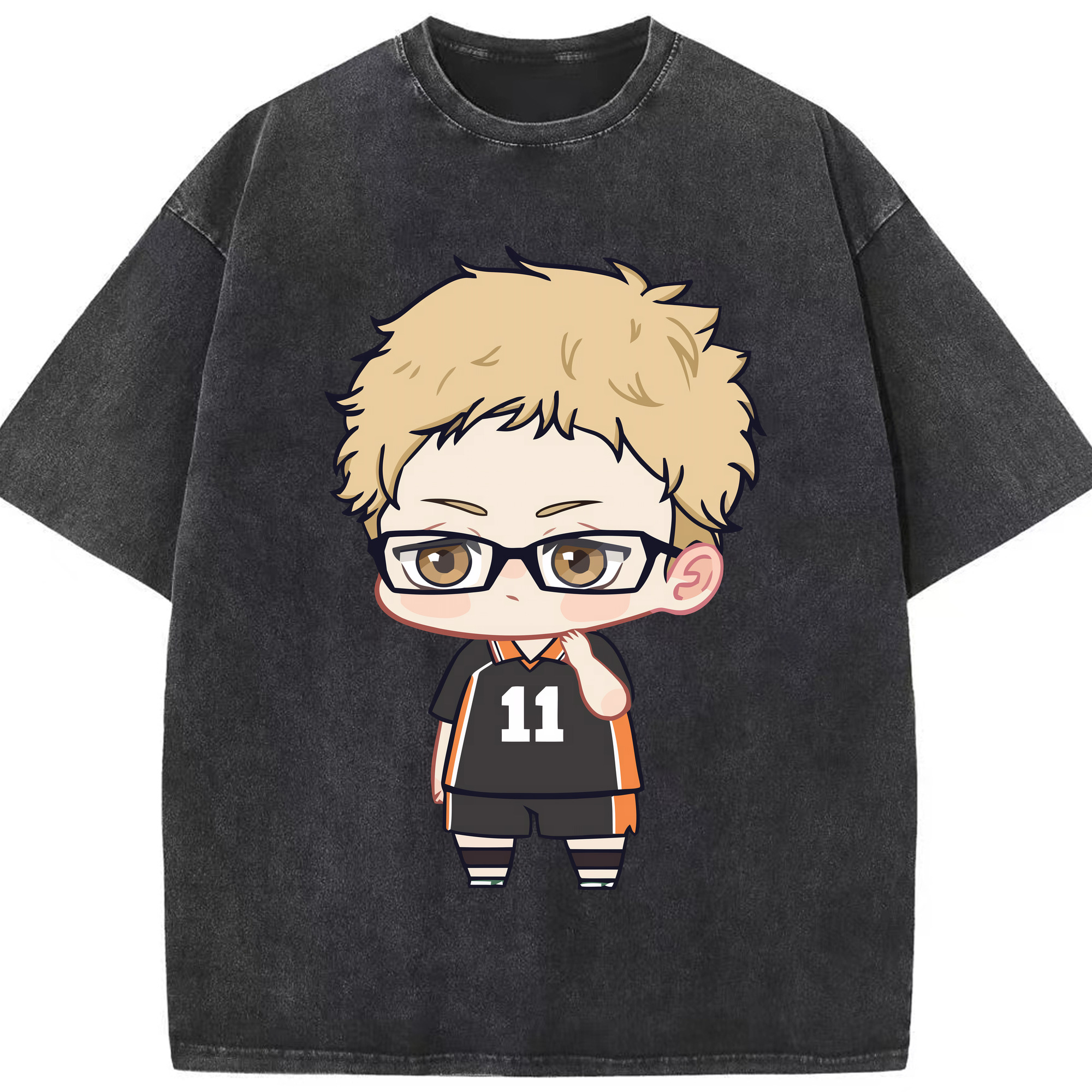 （画像用） ハイキュー!! Haikyu!! 綿100% ヴィンテージ風 半袖Tシャツ（フロントプリント）