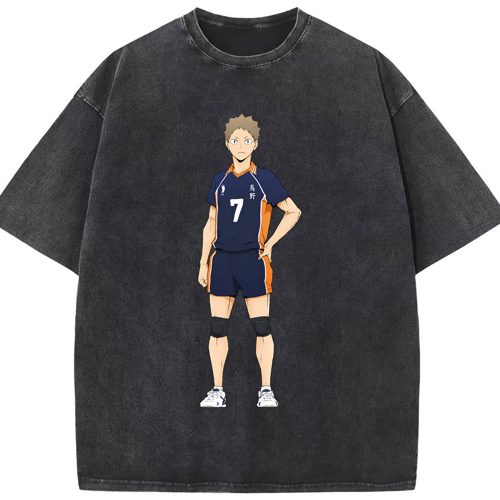 （画像用） ハイキュー!! Haikyu!! 綿100% ヴィンテージ風 半袖Tシャツ（フロントプリント）
