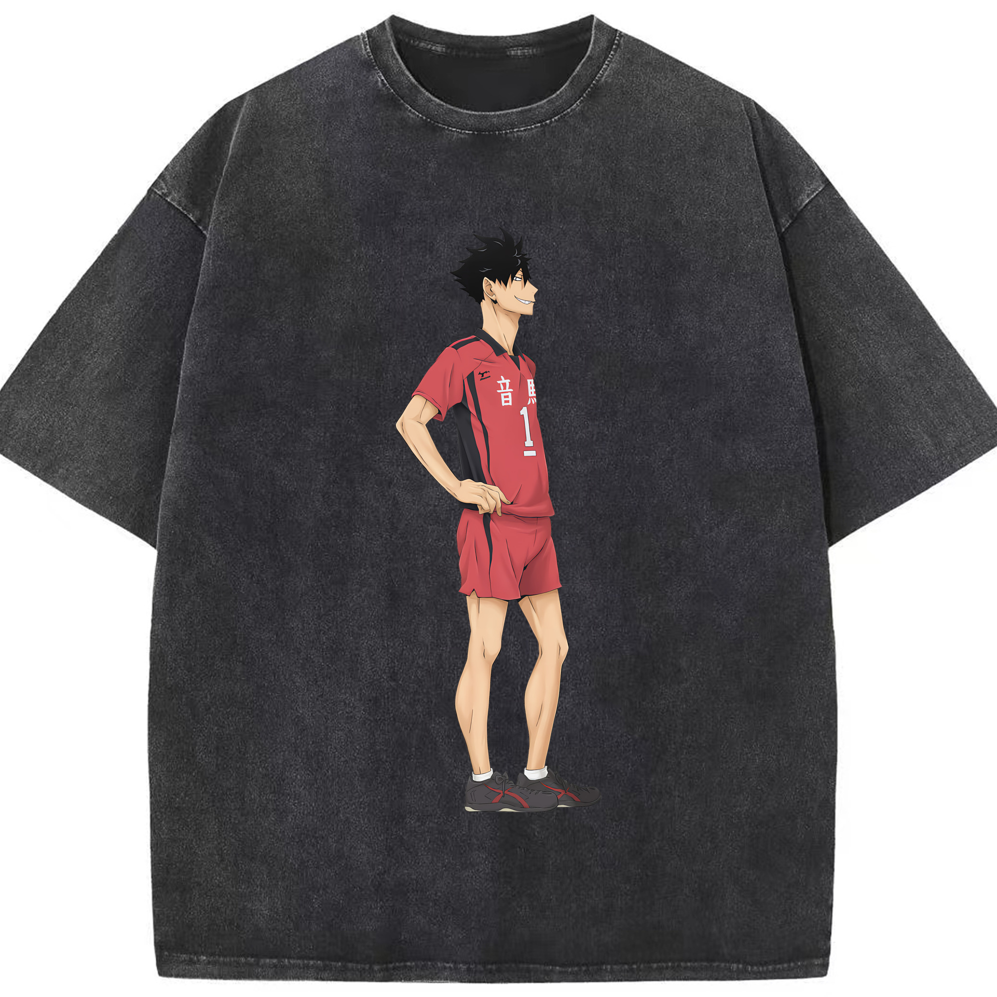 （画像用） ハイキュー!! Haikyu!! 綿100% ヴィンテージ風 半袖Tシャツ（フロントプリント）