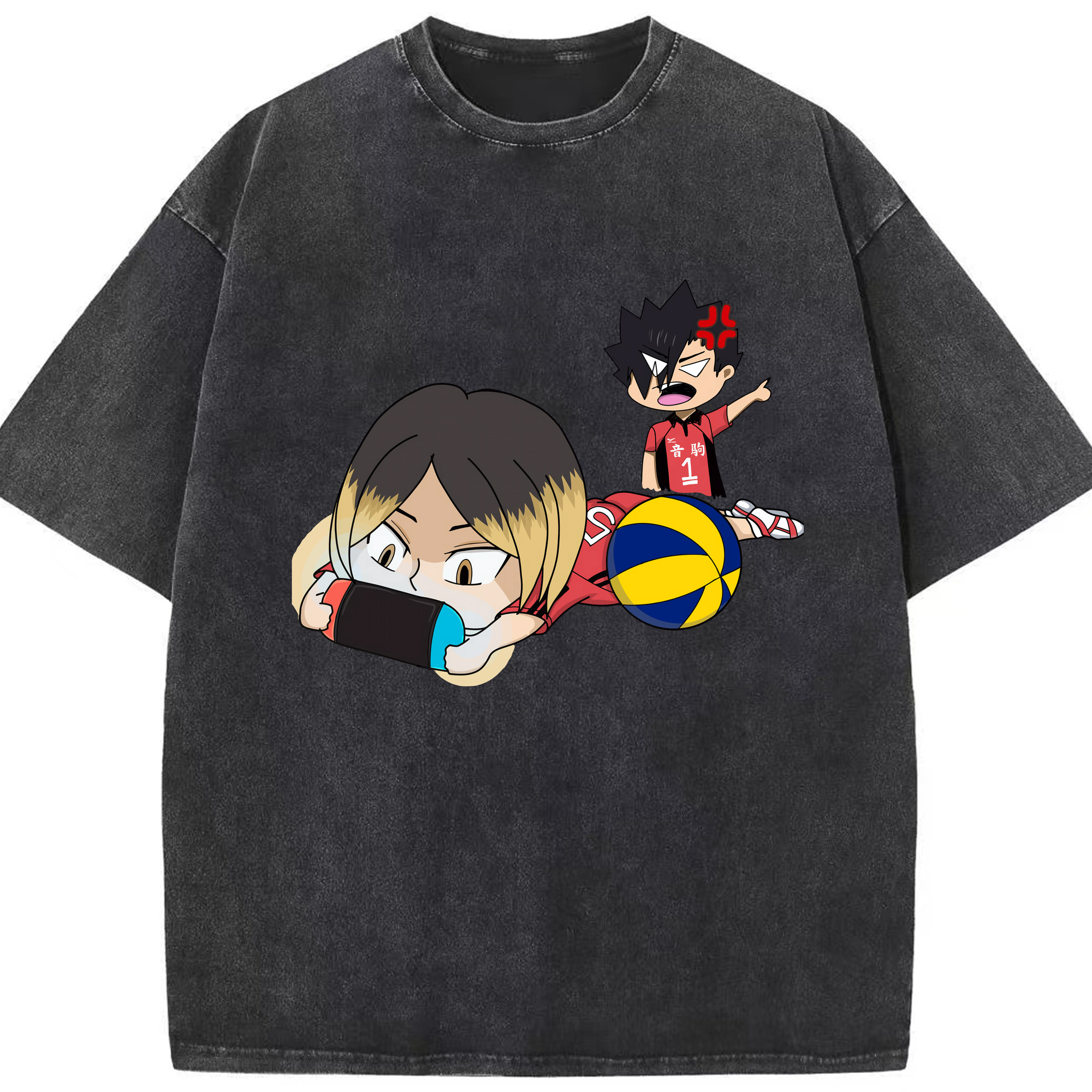 （画像用） ハイキュー!! Haikyu!! 綿100% ヴィンテージ風 半袖Tシャツ（フロントプリント）