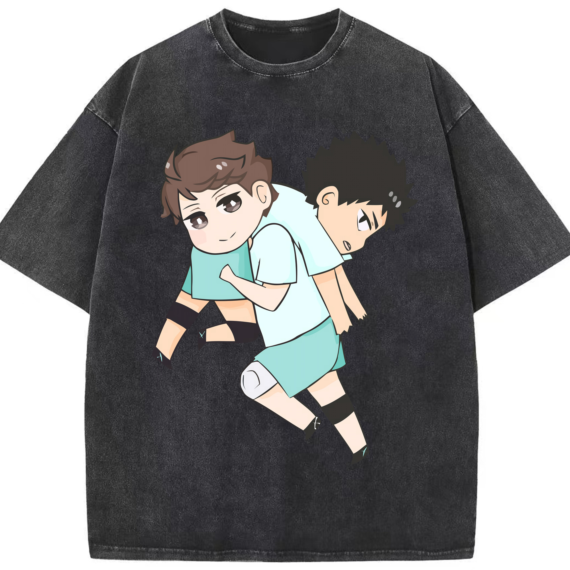 （画像用） ハイキュー!! Haikyu!! 綿100% ヴィンテージ風 半袖Tシャツ（フロントプリント）