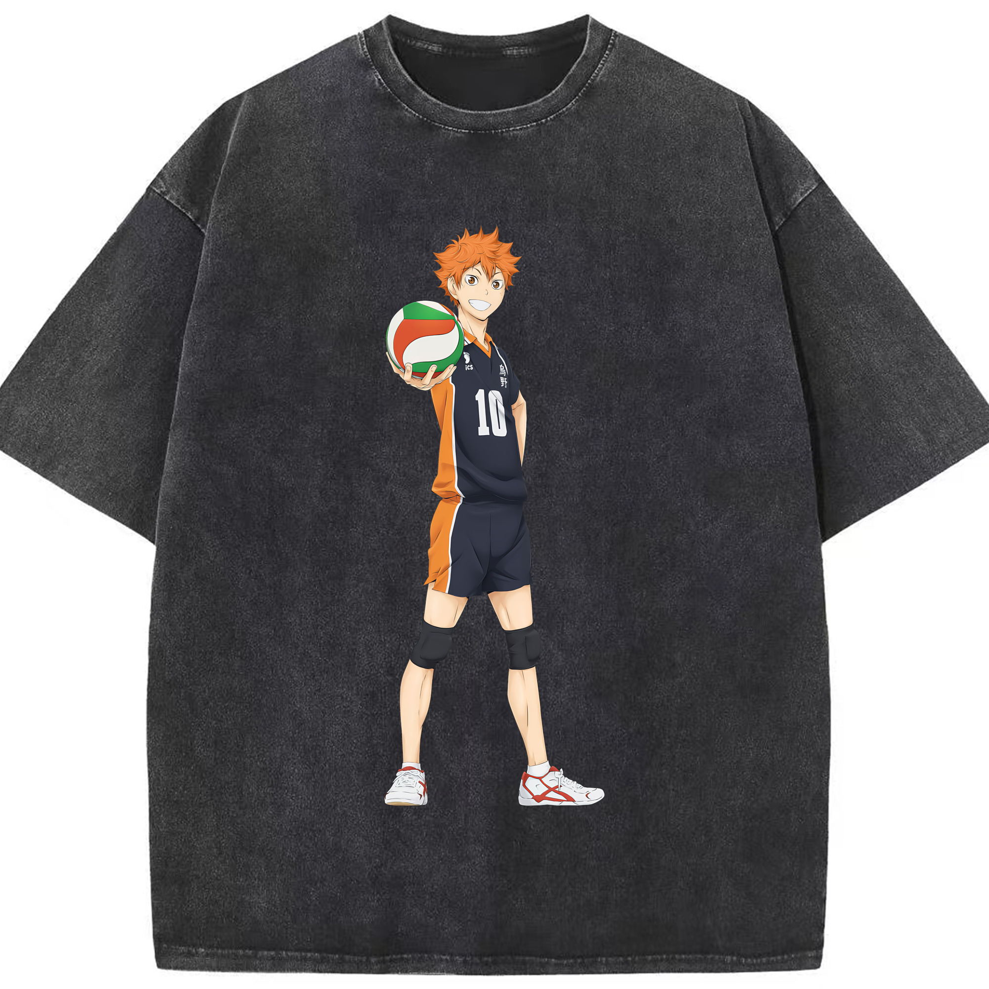 （画像用） ハイキュー!! Haikyu!! 綿100% ヴィンテージ風 半袖Tシャツ（フロントプリント）