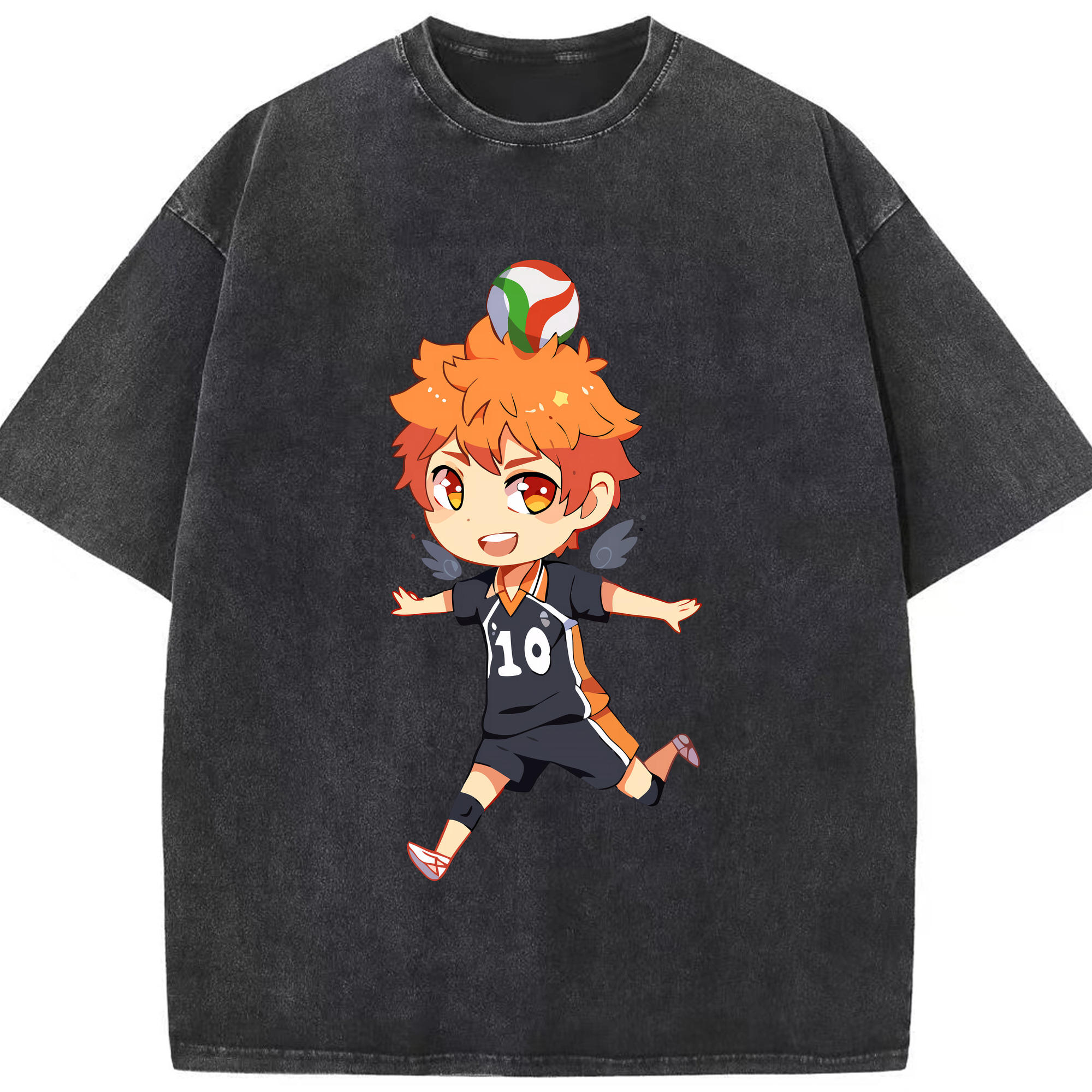 （画像用） ハイキュー!! Haikyu!! 綿100% ヴィンテージ風 半袖Tシャツ（フロントプリント）
