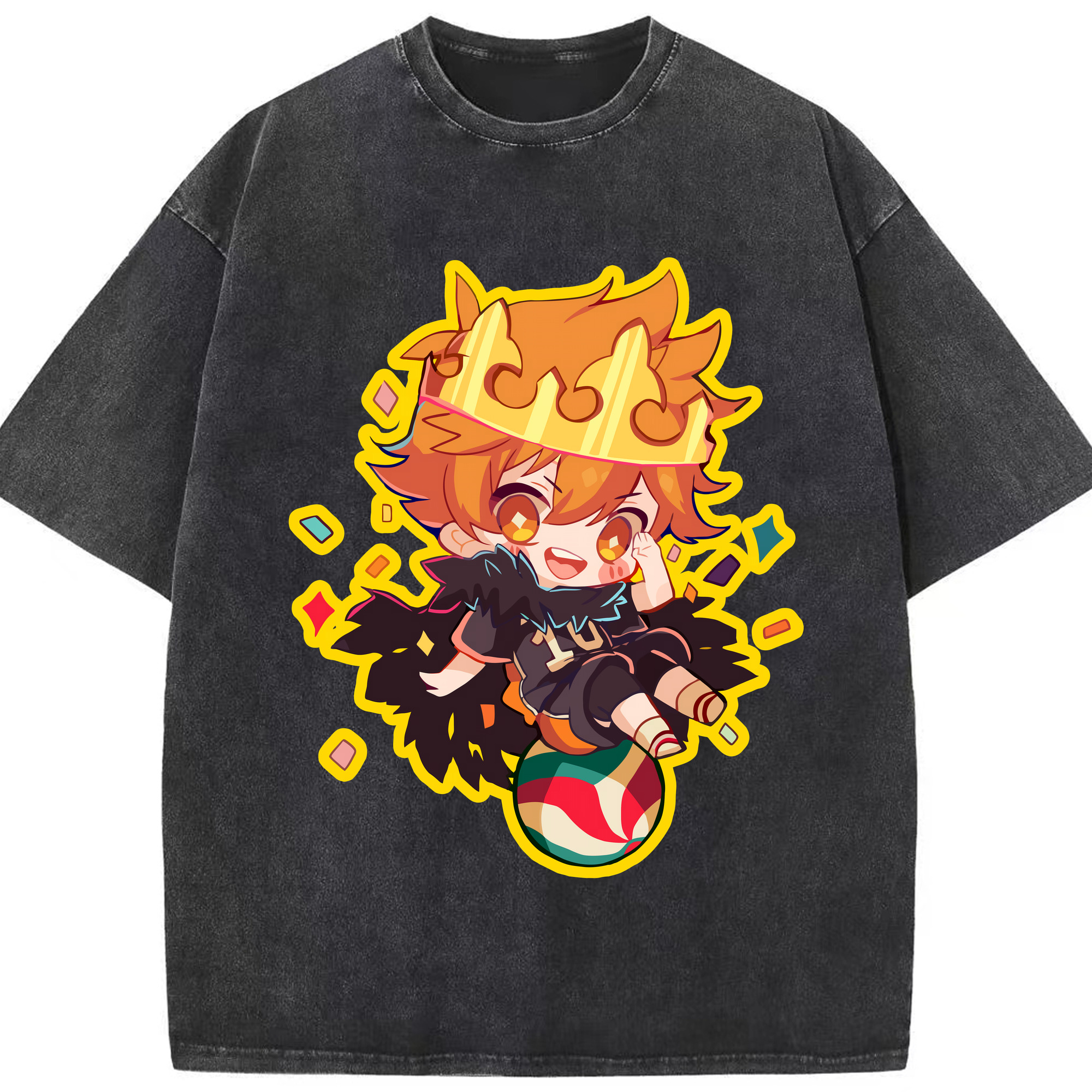 （画像用） ハイキュー!! Haikyu!! 綿100% ヴィンテージ風 半袖Tシャツ（フロントプリント）