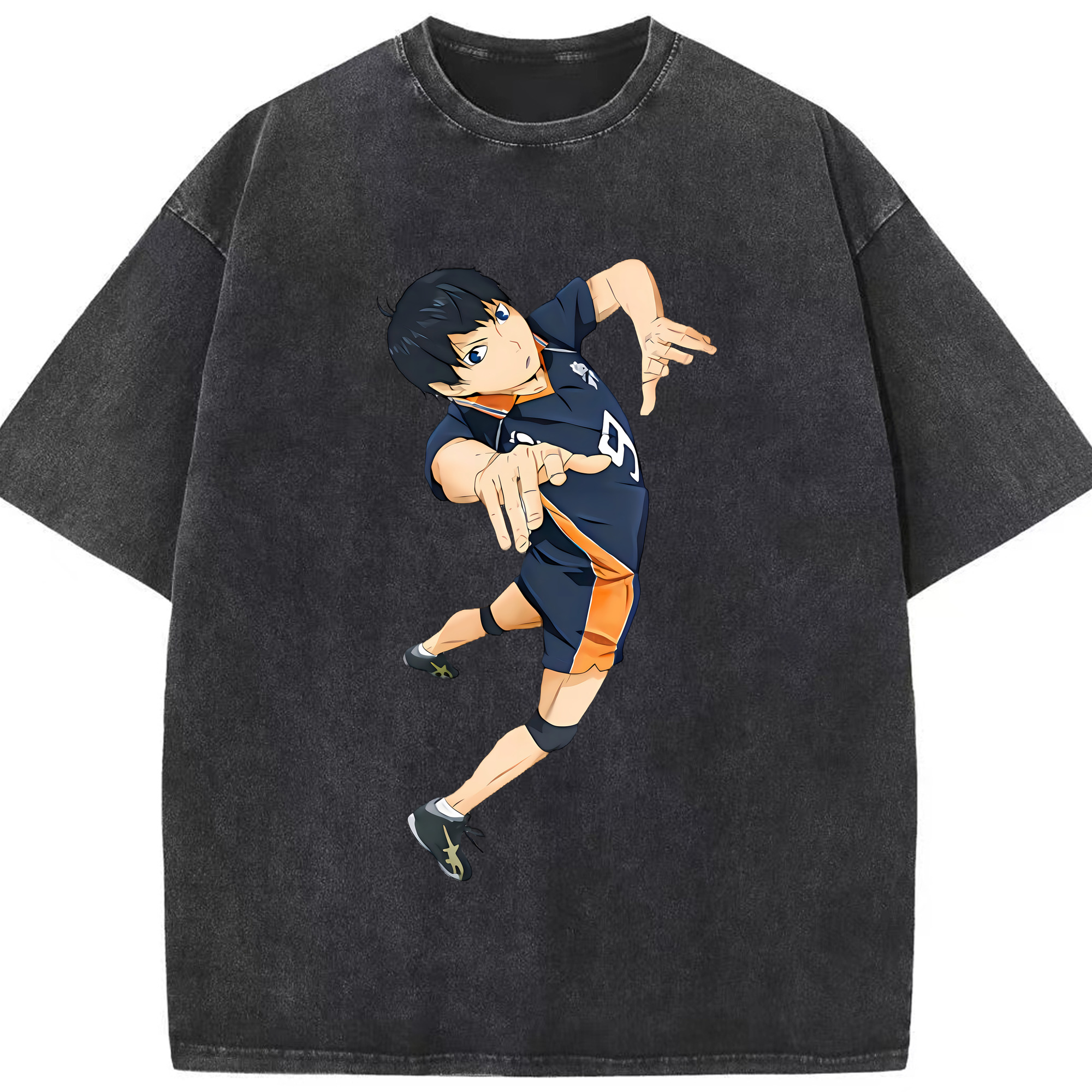 （画像用） ハイキュー!! Haikyu!! 綿100% ヴィンテージ風 半袖Tシャツ（フロントプリント）