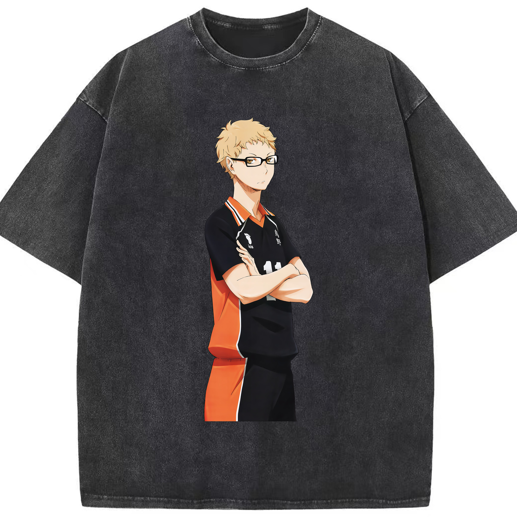（画像用） ハイキュー!! Haikyu!! 綿100% ヴィンテージ風 半袖Tシャツ（フロントプリント）