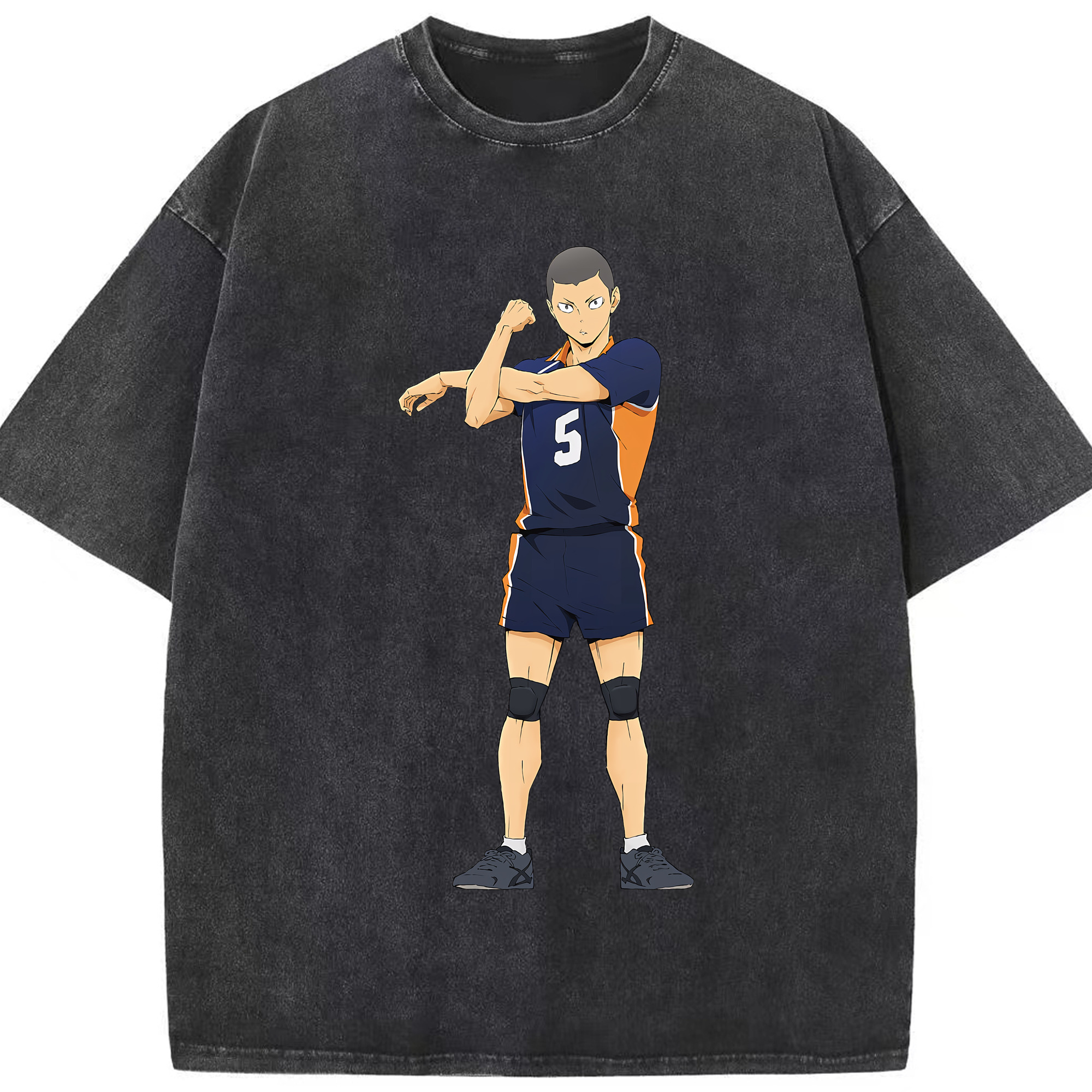 （画像用） ハイキュー!! Haikyu!! 綿100% ヴィンテージ風 半袖Tシャツ（フロントプリント）