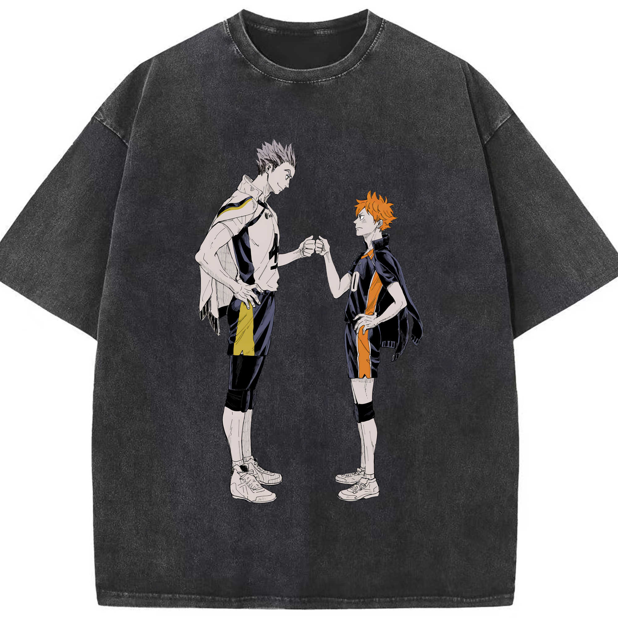 （画像用） ハイキュー!! Haikyu!! 綿100% ヴィンテージ風 半袖Tシャツ（フロントプリント）
