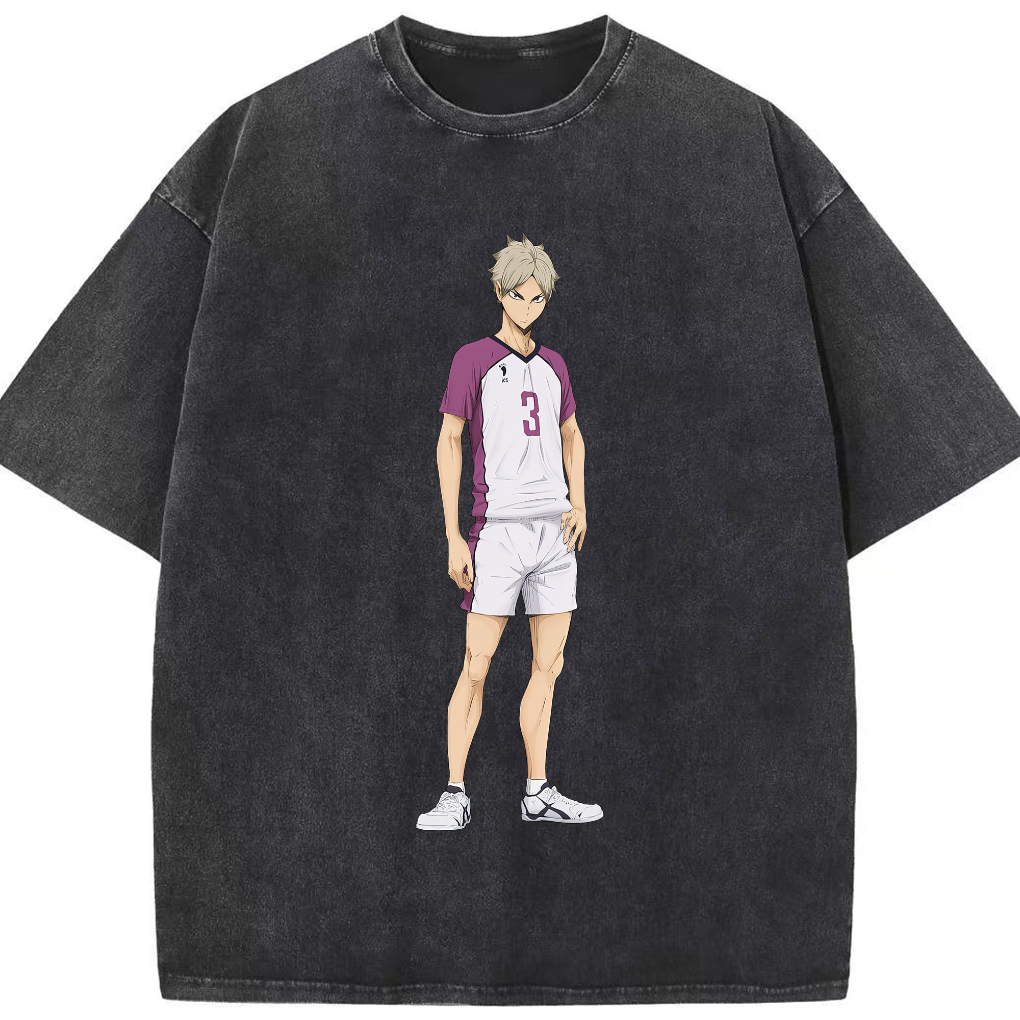 （画像用） ハイキュー!! Haikyu!! 綿100% ヴィンテージ風 半袖Tシャツ（フロントプリント）