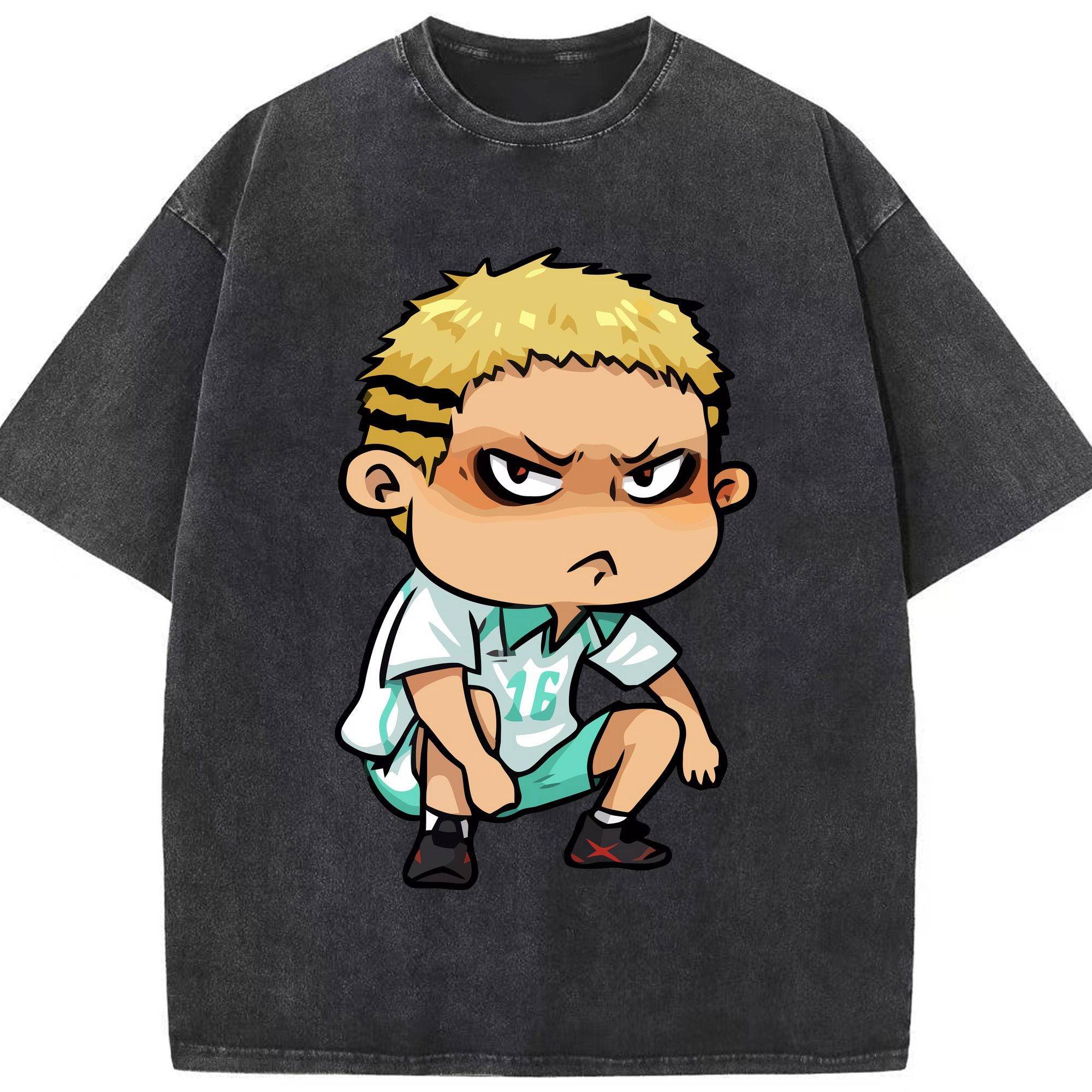 （画像用） ハイキュー!! Haikyu!! 綿100% ヴィンテージ風 半袖Tシャツ（フロントプリント）