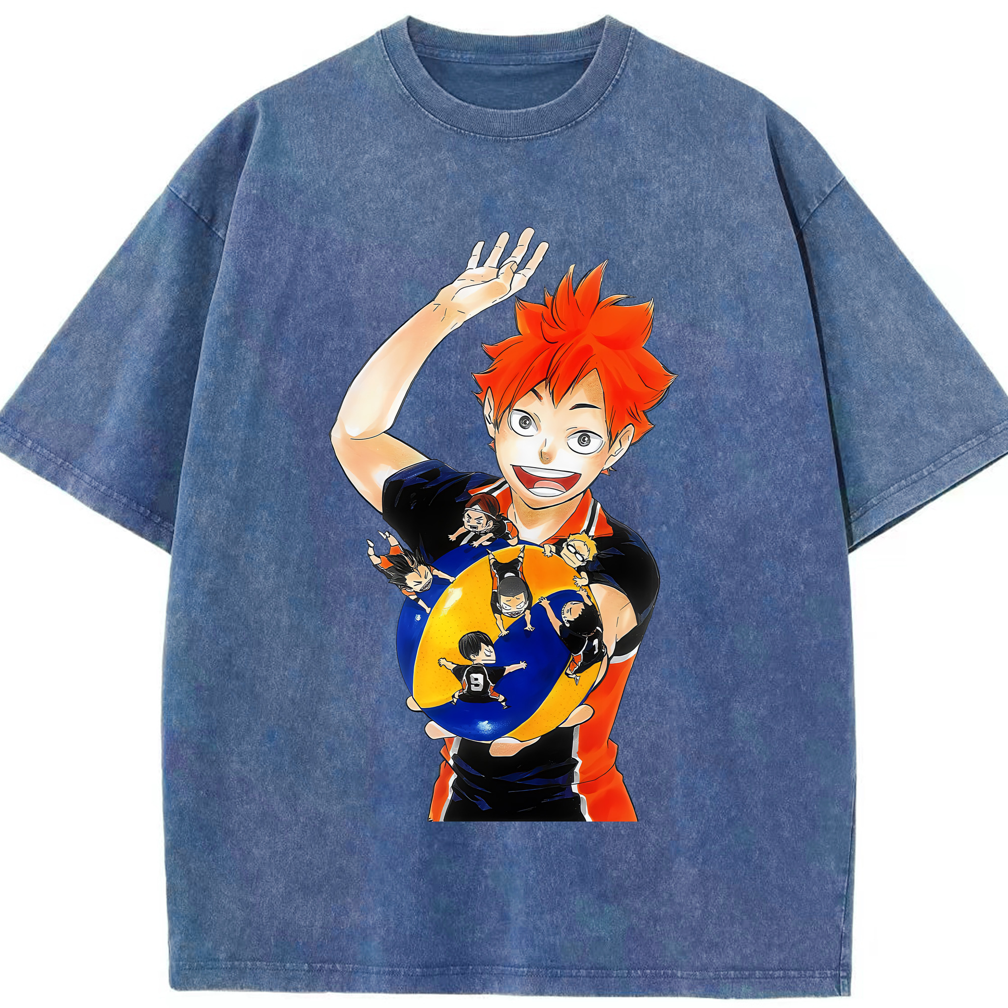 （画像用） ハイキュー!! Haikyu!! 綿100% ヴィンテージ風 半袖Tシャツ（フロントプリント）