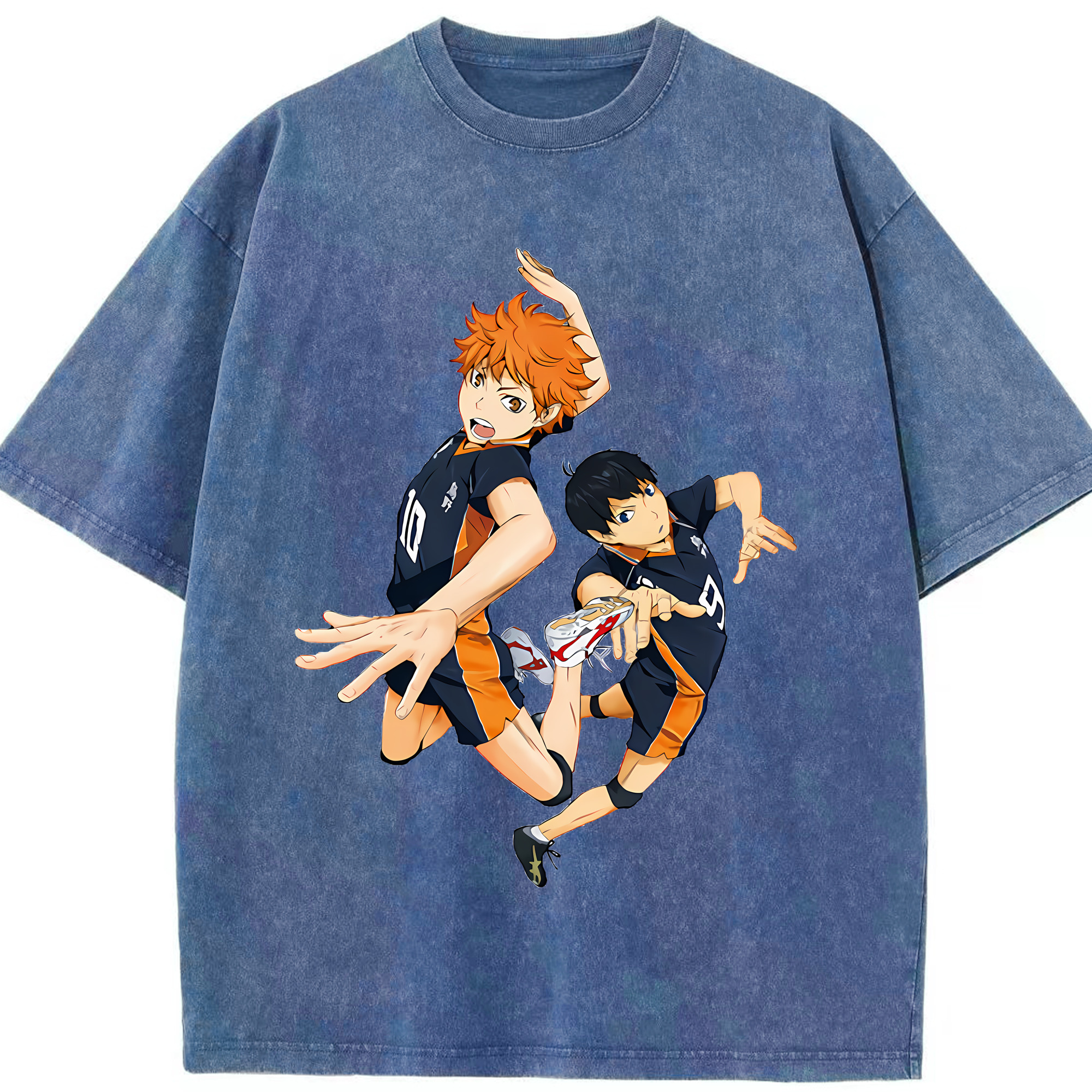 （画像用） ハイキュー!! Haikyu!! 綿100% ヴィンテージ風 半袖Tシャツ（フロントプリント）