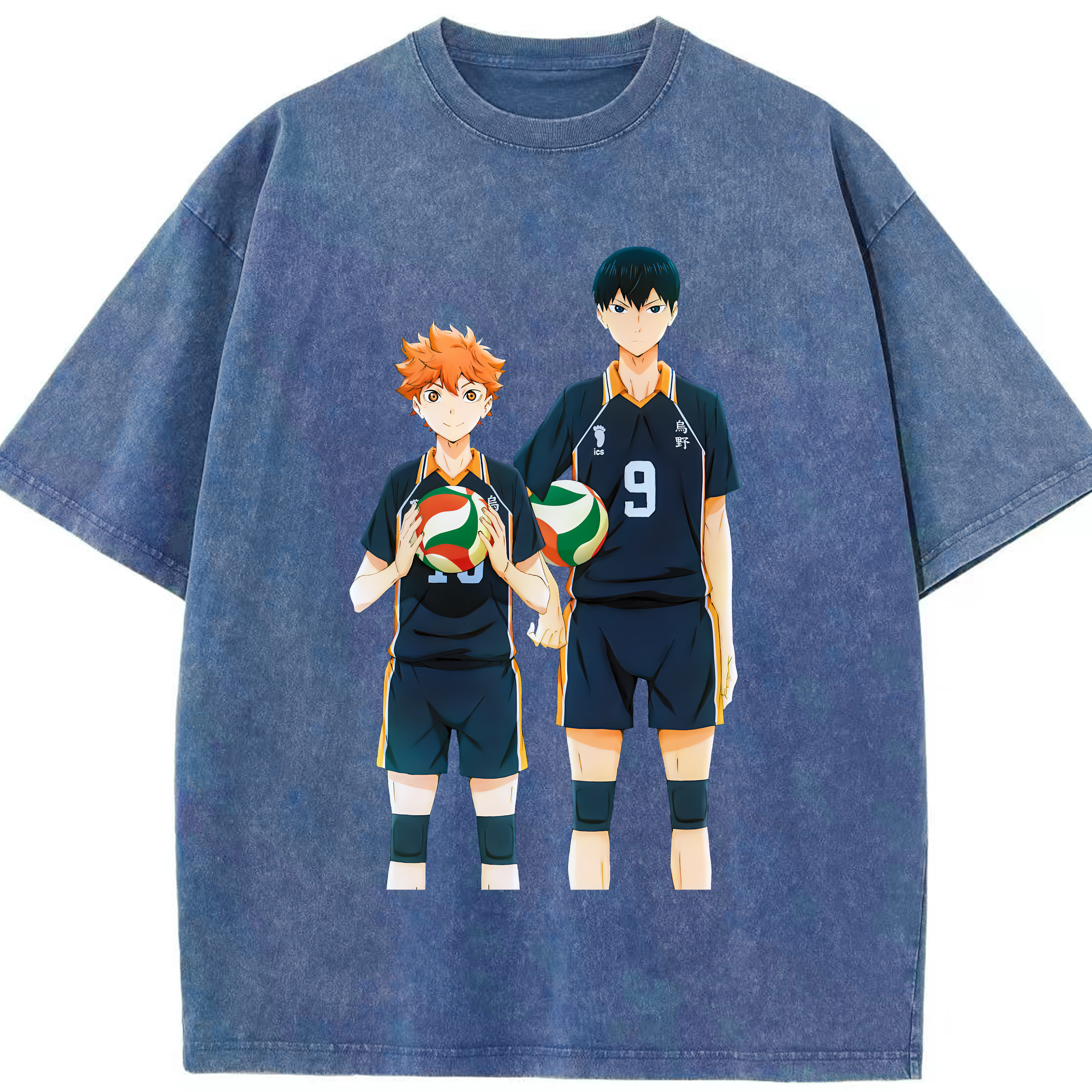 （画像用） ハイキュー!! Haikyu!! 綿100% ヴィンテージ風 半袖Tシャツ（フロントプリント）