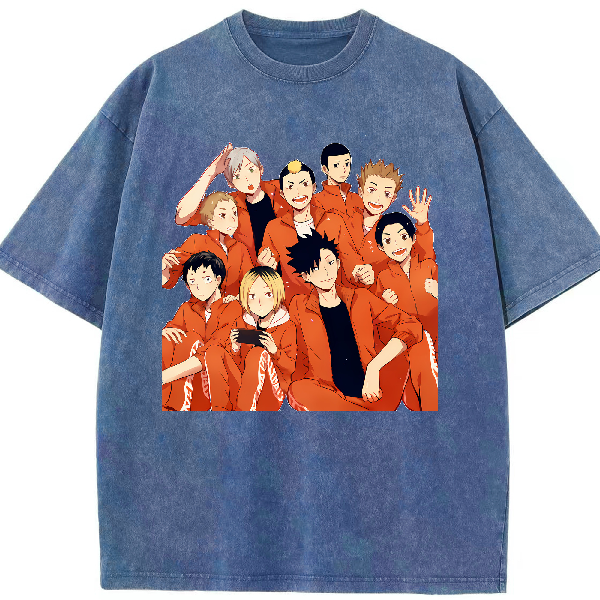 （画像用） ハイキュー!! Haikyu!! 綿100% ヴィンテージ風 半袖Tシャツ（フロントプリント）
