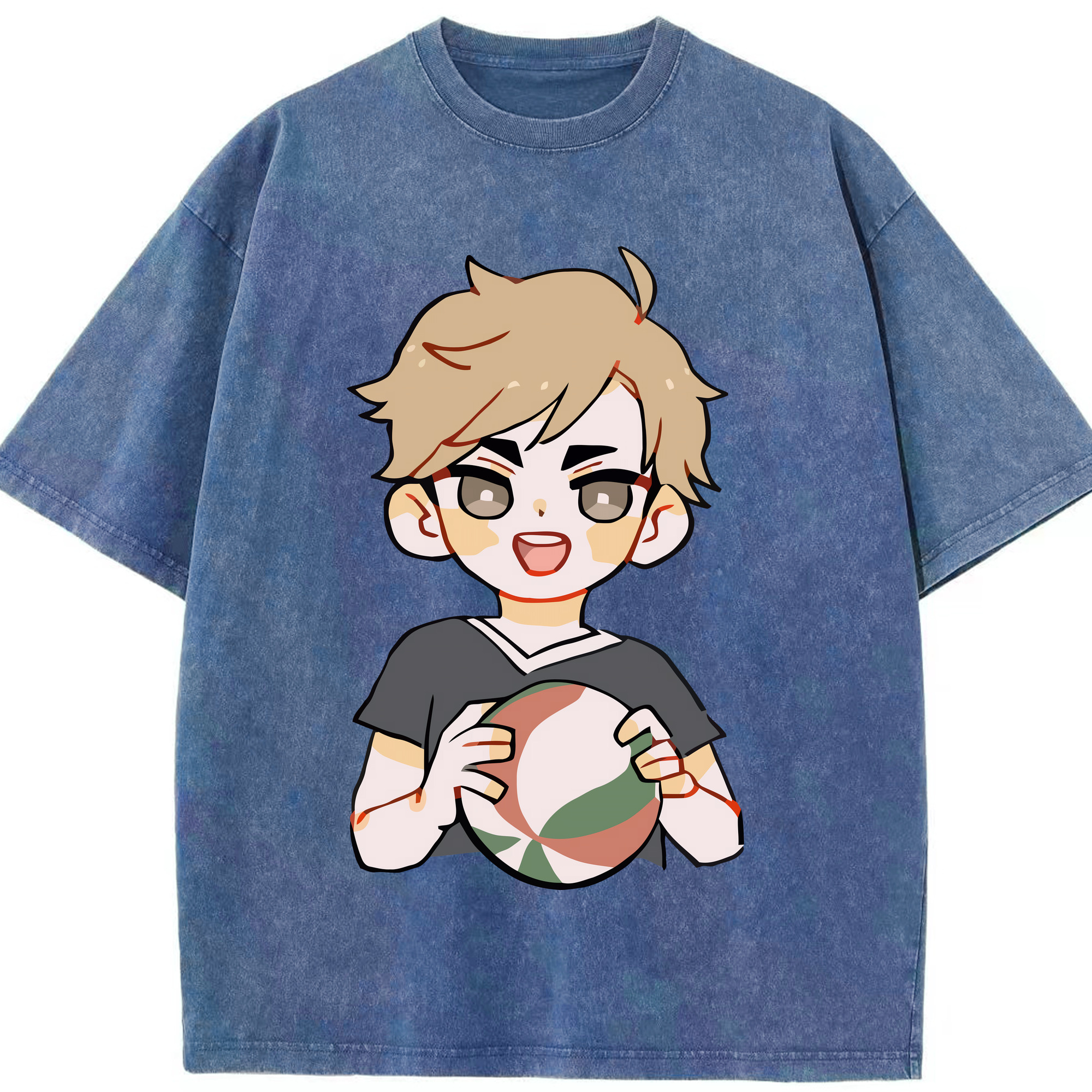 （画像用） ハイキュー!! Haikyu!! 綿100% ヴィンテージ風 半袖Tシャツ（フロントプリント）