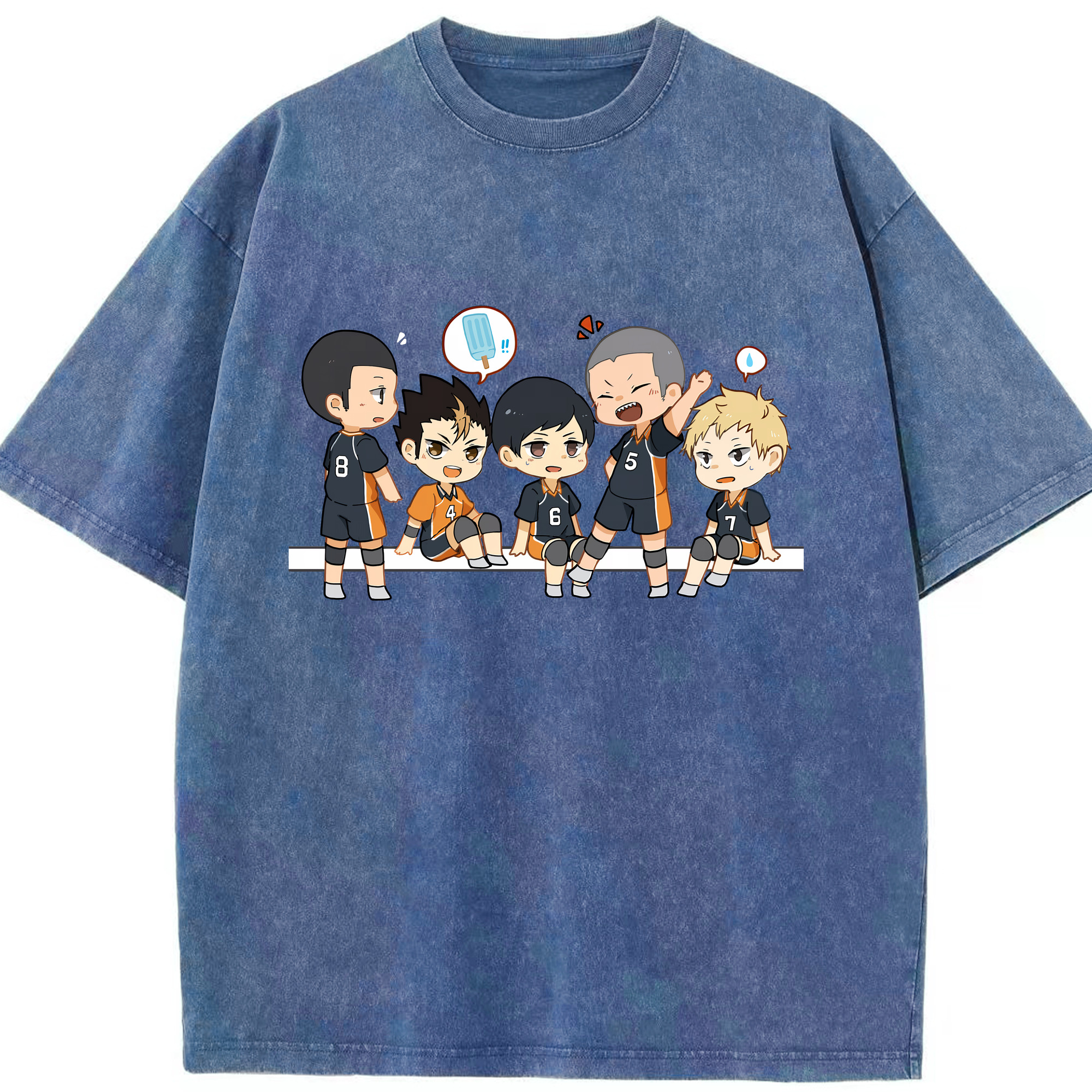 （画像用） ハイキュー!! Haikyu!! 綿100% ヴィンテージ風 半袖Tシャツ（フロントプリント）