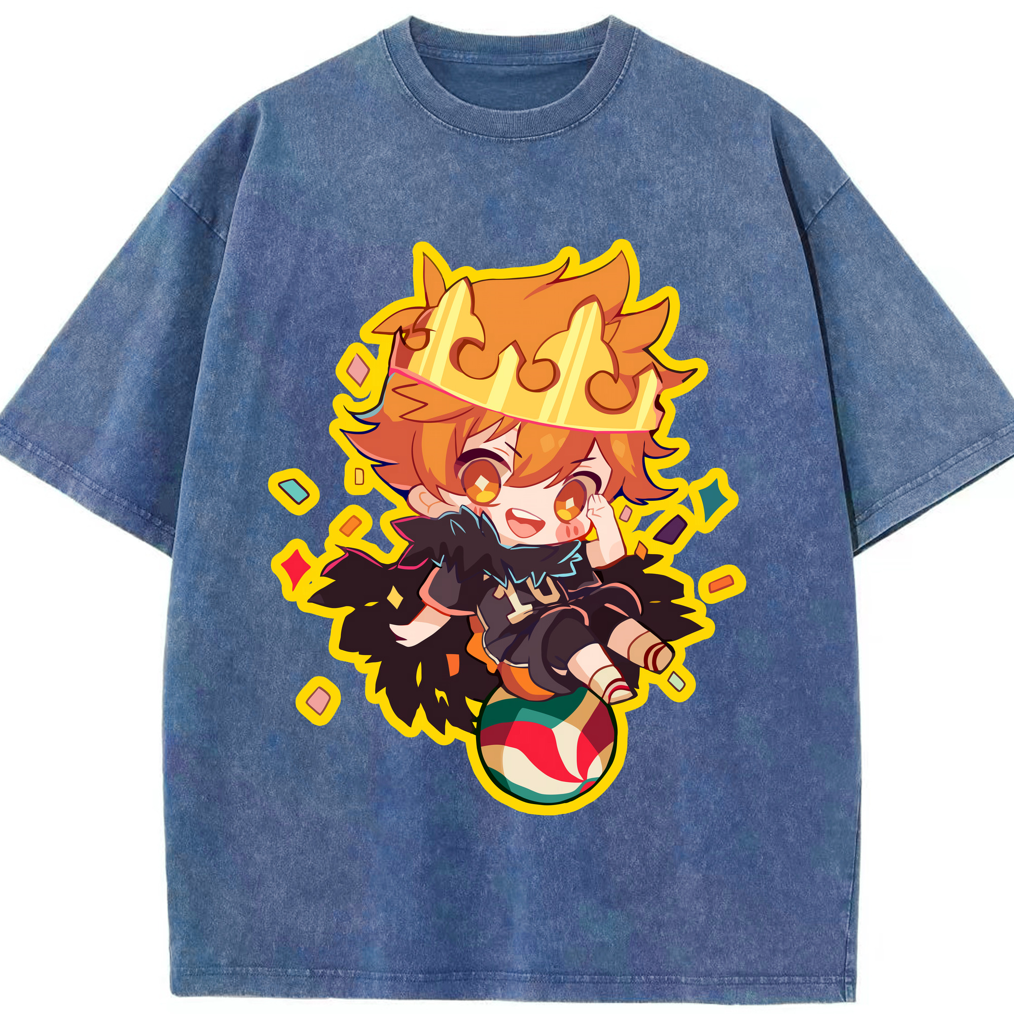（画像用） ハイキュー!! Haikyu!! 綿100% ヴィンテージ風 半袖Tシャツ（フロントプリント）