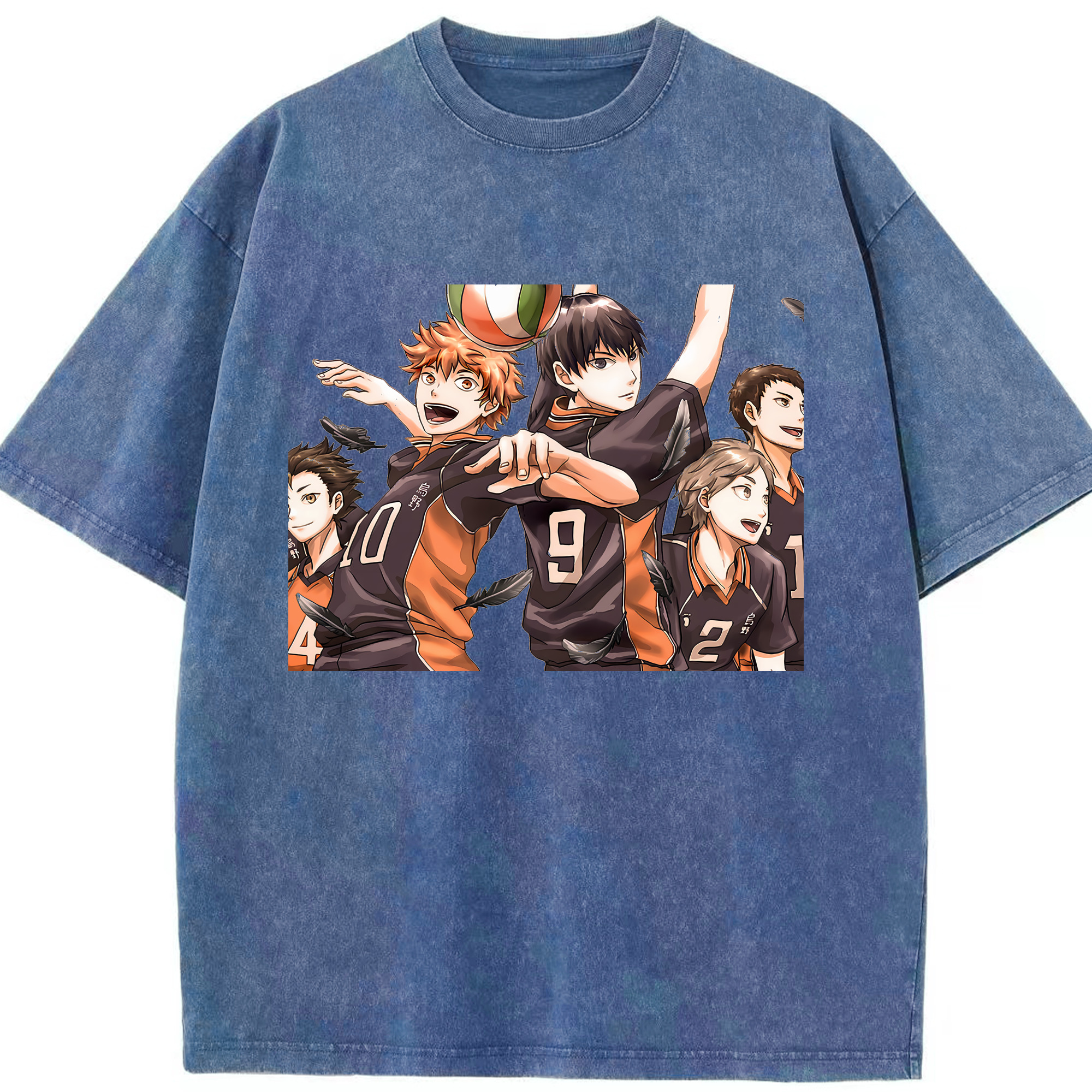 （画像用） ハイキュー!! Haikyu!! 綿100% ヴィンテージ風 半袖Tシャツ（フロントプリント）