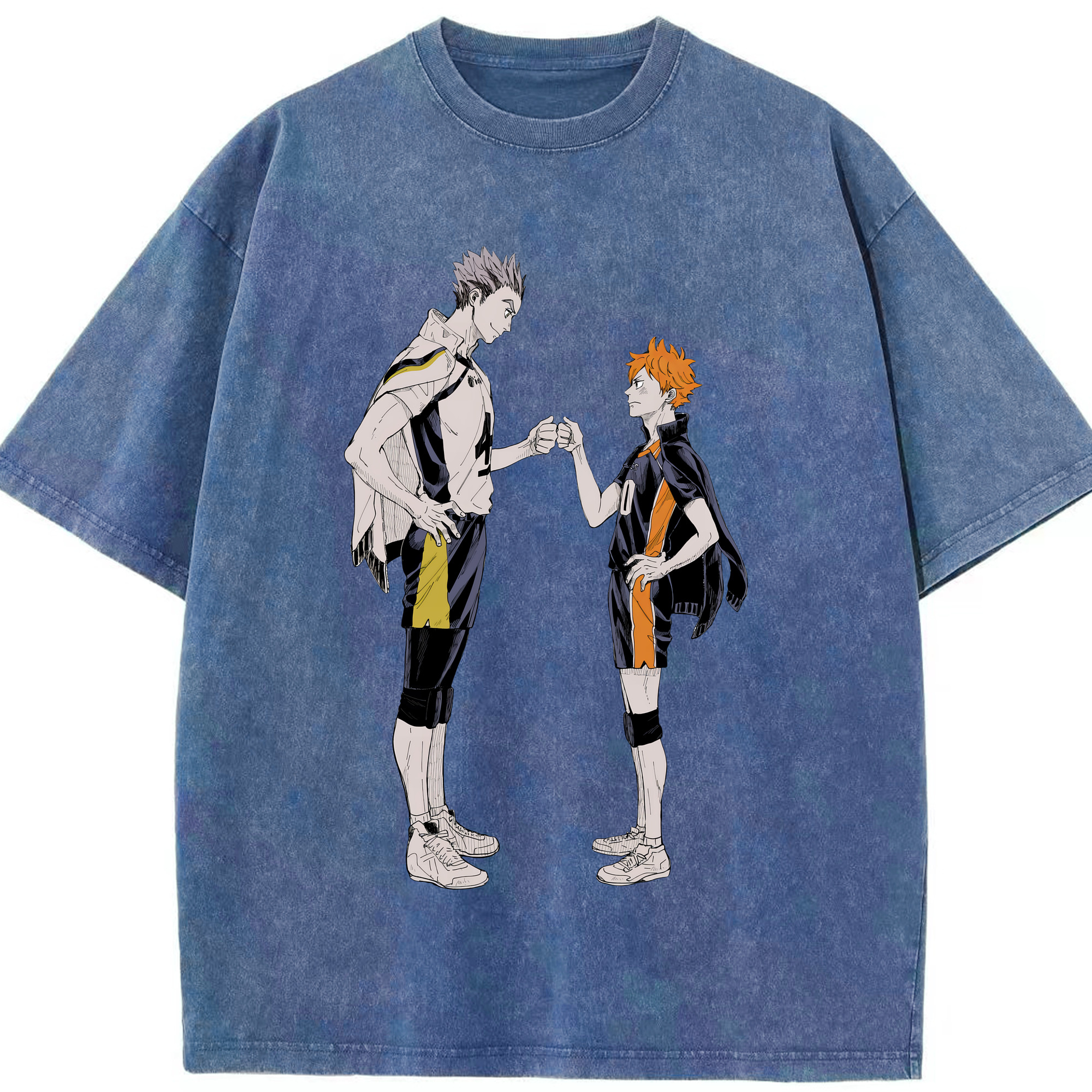 （画像用） ハイキュー!! Haikyu!! 綿100% ヴィンテージ風 半袖Tシャツ（フロントプリント）