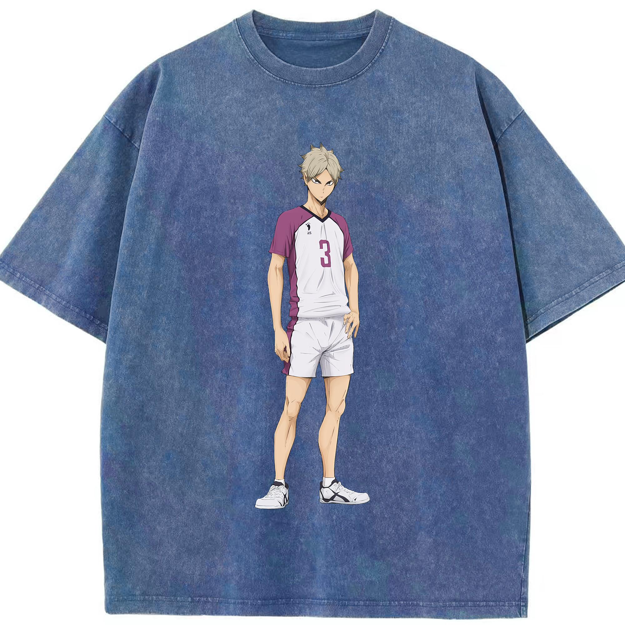 （画像用） ハイキュー!! Haikyu!! 綿100% ヴィンテージ風 半袖Tシャツ（フロントプリント）