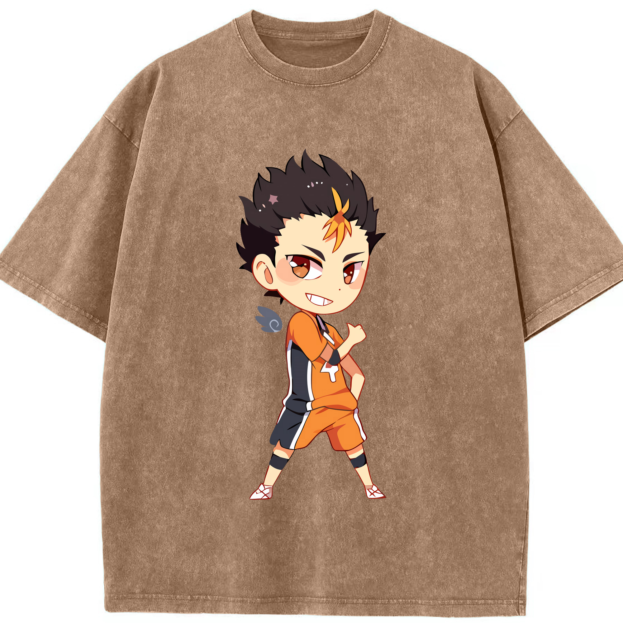 （画像用） ハイキュー!! Haikyu!! 綿100% ヴィンテージ風 半袖Tシャツ（フロントプリント）