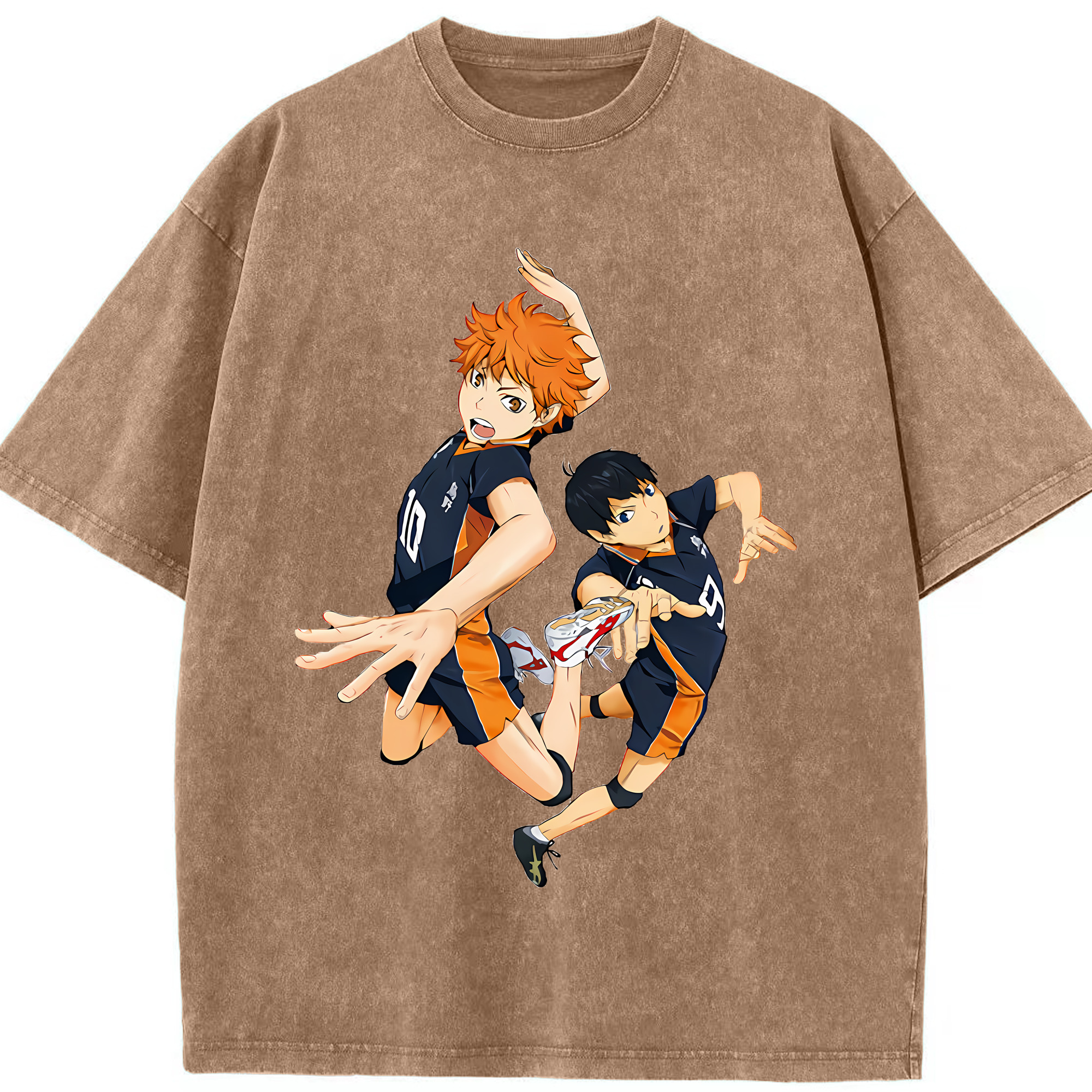 （画像用） ハイキュー!! Haikyu!! 綿100% ヴィンテージ風 半袖Tシャツ（フロントプリント）