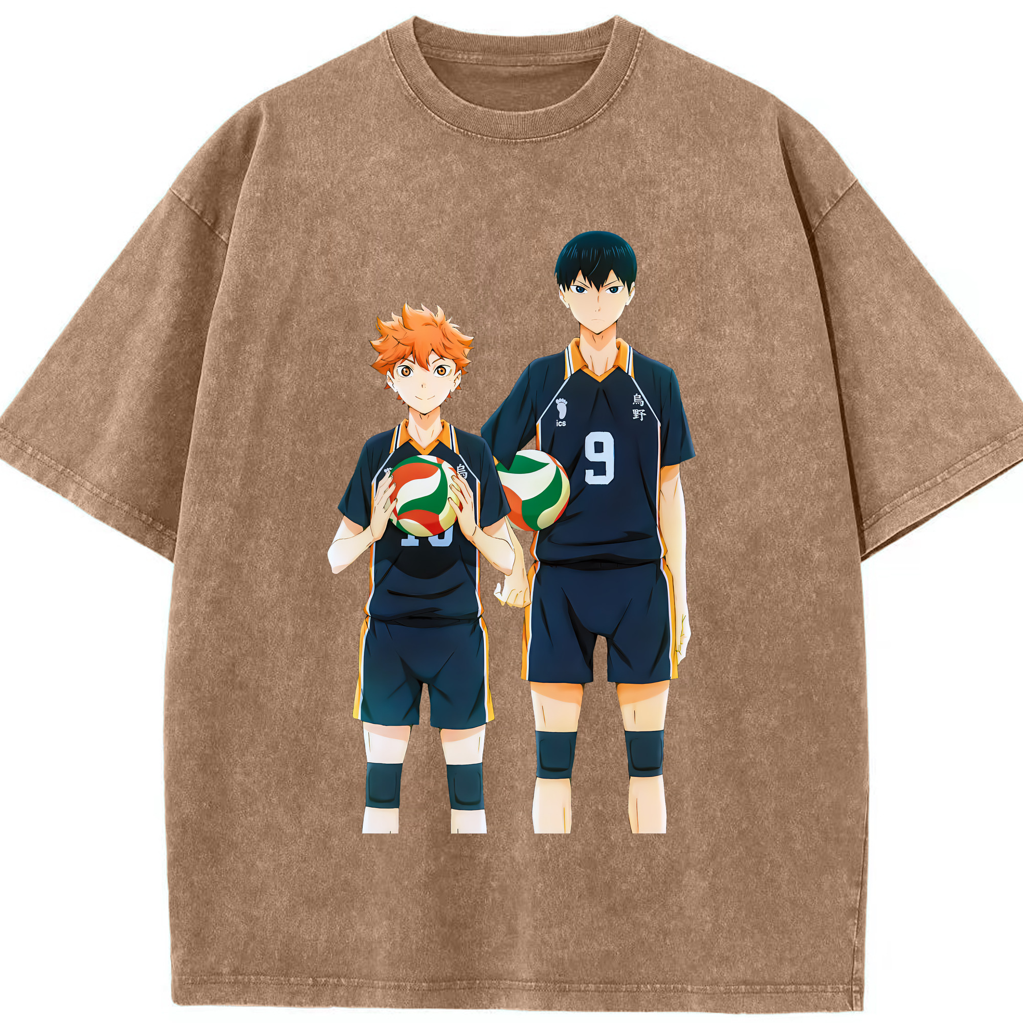 （画像用） ハイキュー!! Haikyu!! 綿100% ヴィンテージ風 半袖Tシャツ（フロントプリント）