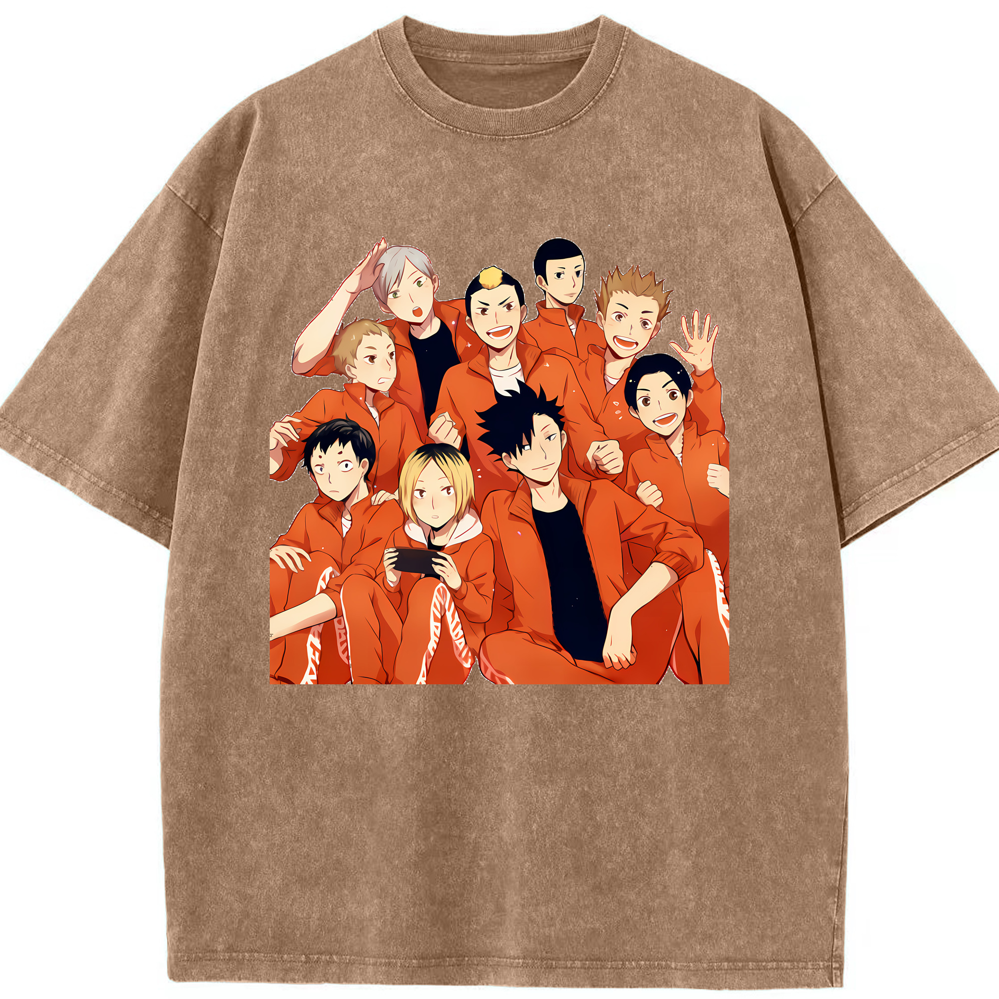 （画像用） ハイキュー!! Haikyu!! 綿100% ヴィンテージ風 半袖Tシャツ（フロントプリント）
