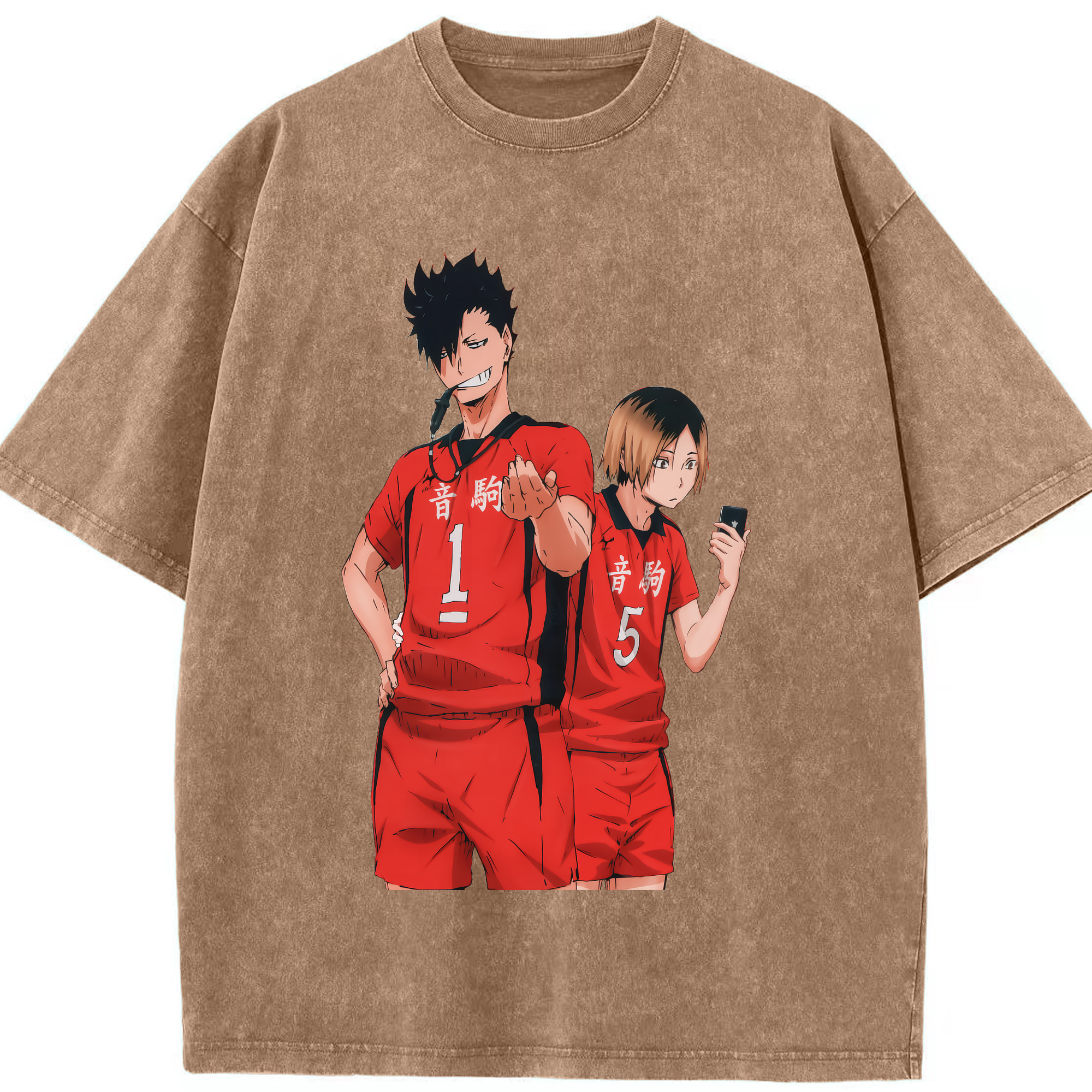 （画像用） ハイキュー!! Haikyu!! 綿100% ヴィンテージ風 半袖Tシャツ（フロントプリント）
