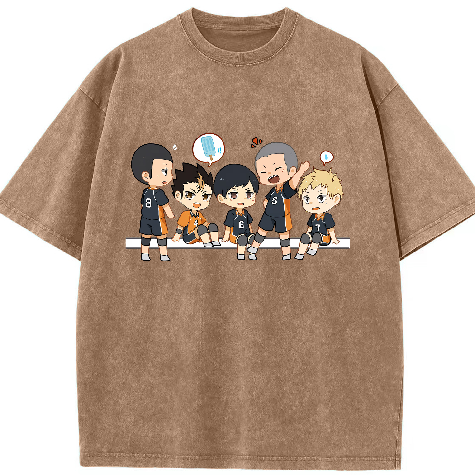 （画像用） ハイキュー!! Haikyu!! 綿100% ヴィンテージ風 半袖Tシャツ（フロントプリント）