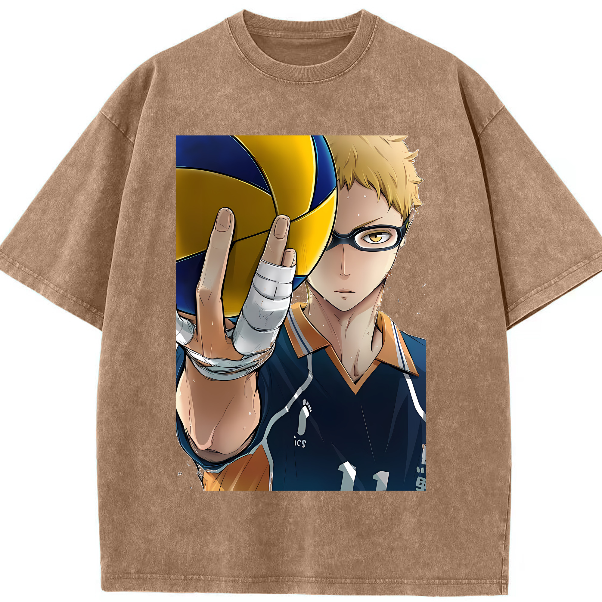 （画像用） ハイキュー!! Haikyu!! 綿100% ヴィンテージ風 半袖Tシャツ（フロントプリント）