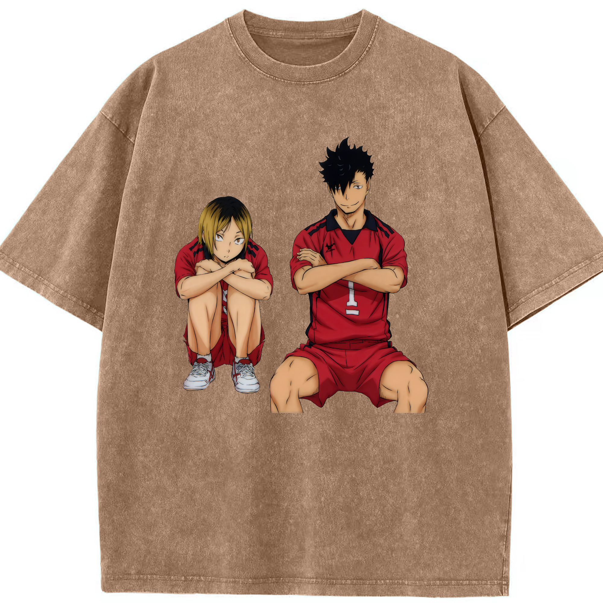 （画像用） ハイキュー!! Haikyu!! 綿100% ヴィンテージ風 半袖Tシャツ（フロントプリント）