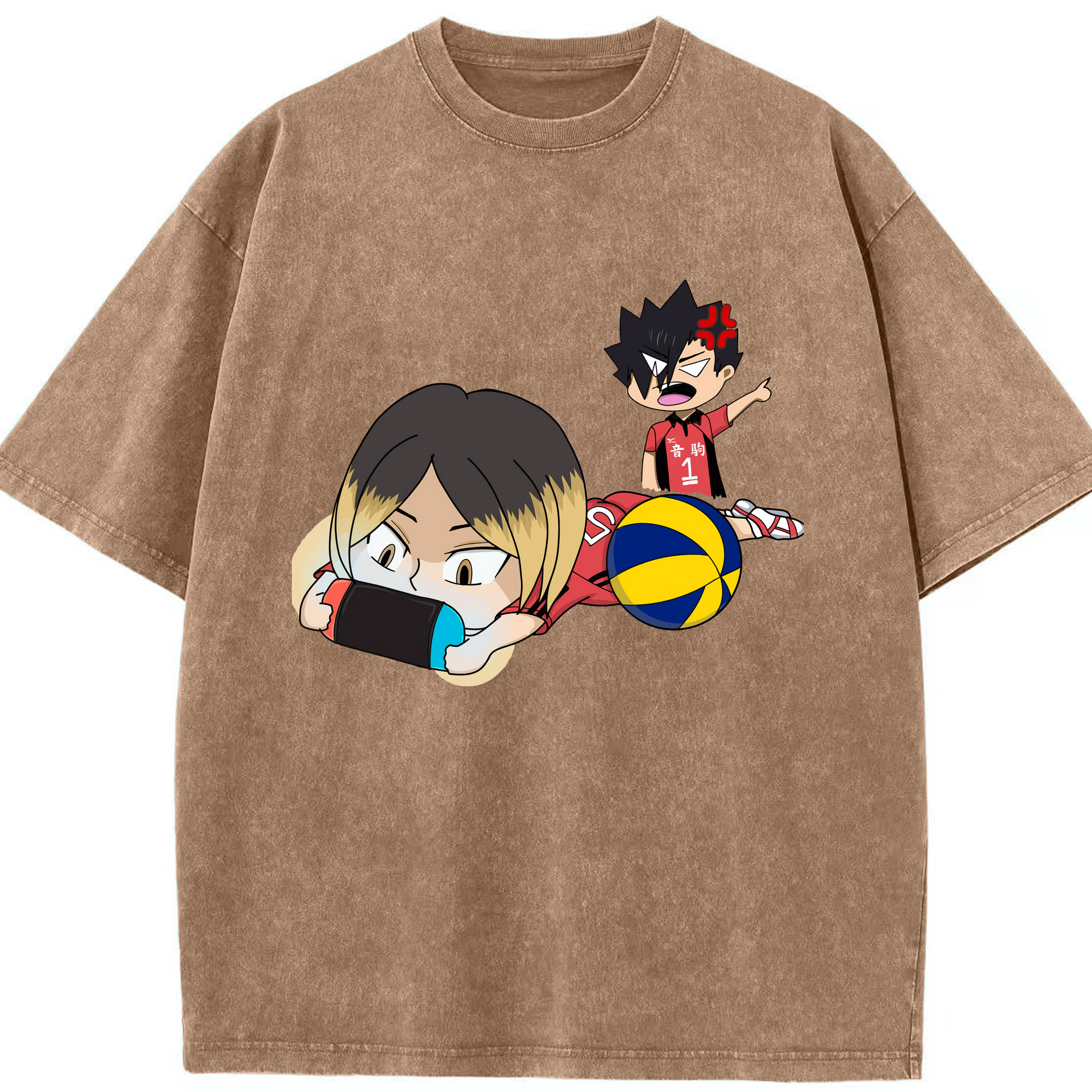 （画像用） ハイキュー!! Haikyu!! 綿100% ヴィンテージ風 半袖Tシャツ（フロントプリント）