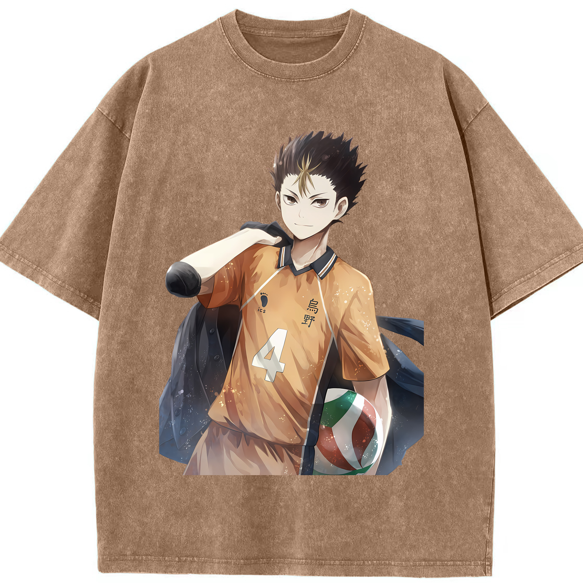 （画像用） ハイキュー!! Haikyu!! 綿100% ヴィンテージ風 半袖Tシャツ（フロントプリント）