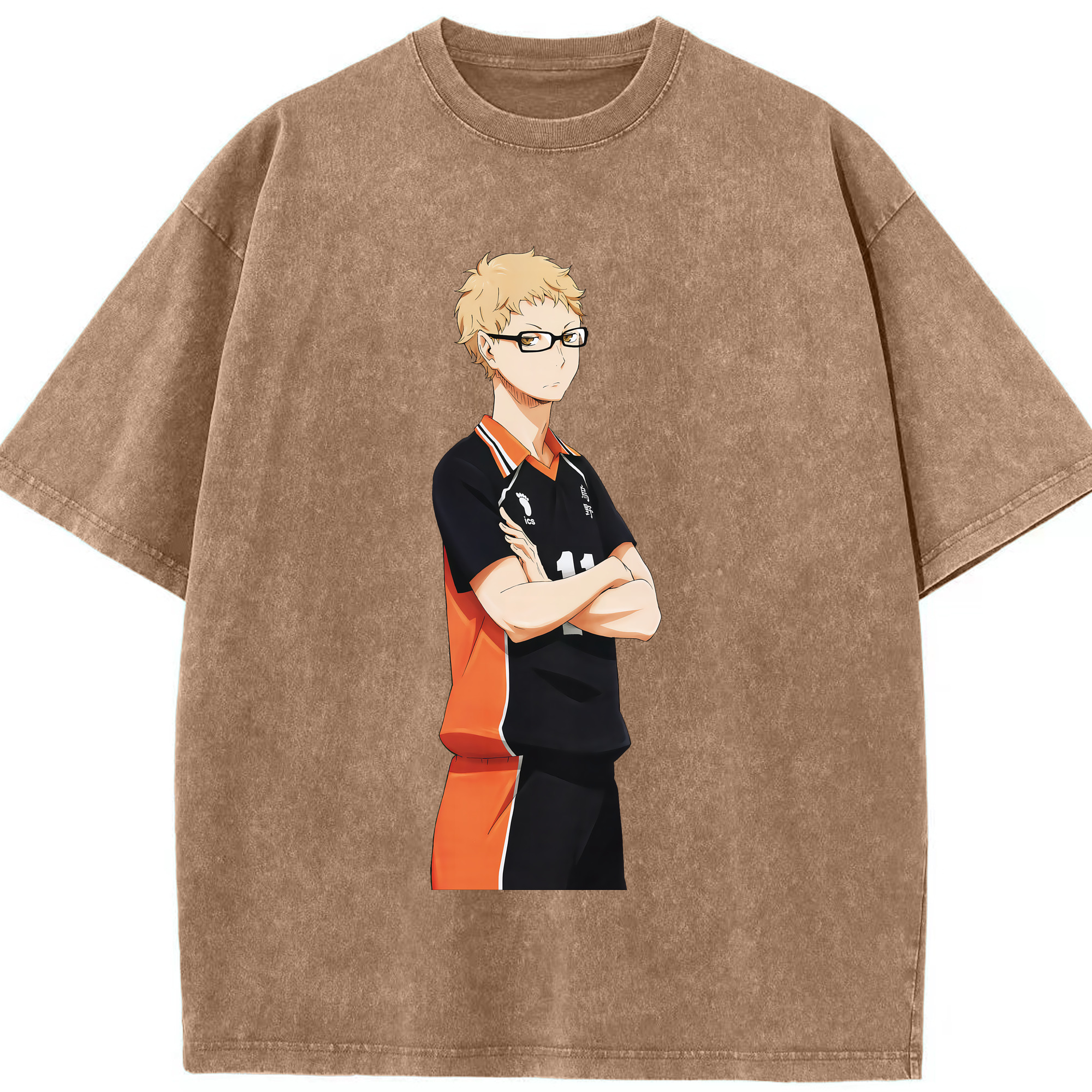 （画像用） ハイキュー!! Haikyu!! 綿100% ヴィンテージ風 半袖Tシャツ（フロントプリント）