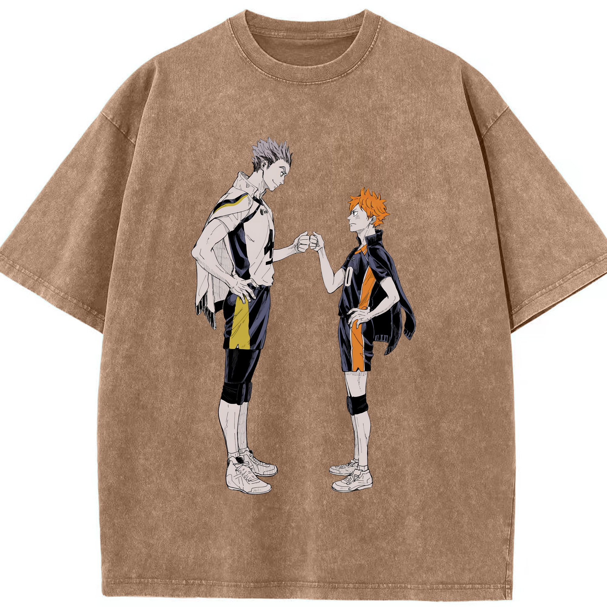 （画像用） ハイキュー!! Haikyu!! 綿100% ヴィンテージ風 半袖Tシャツ（フロントプリント）