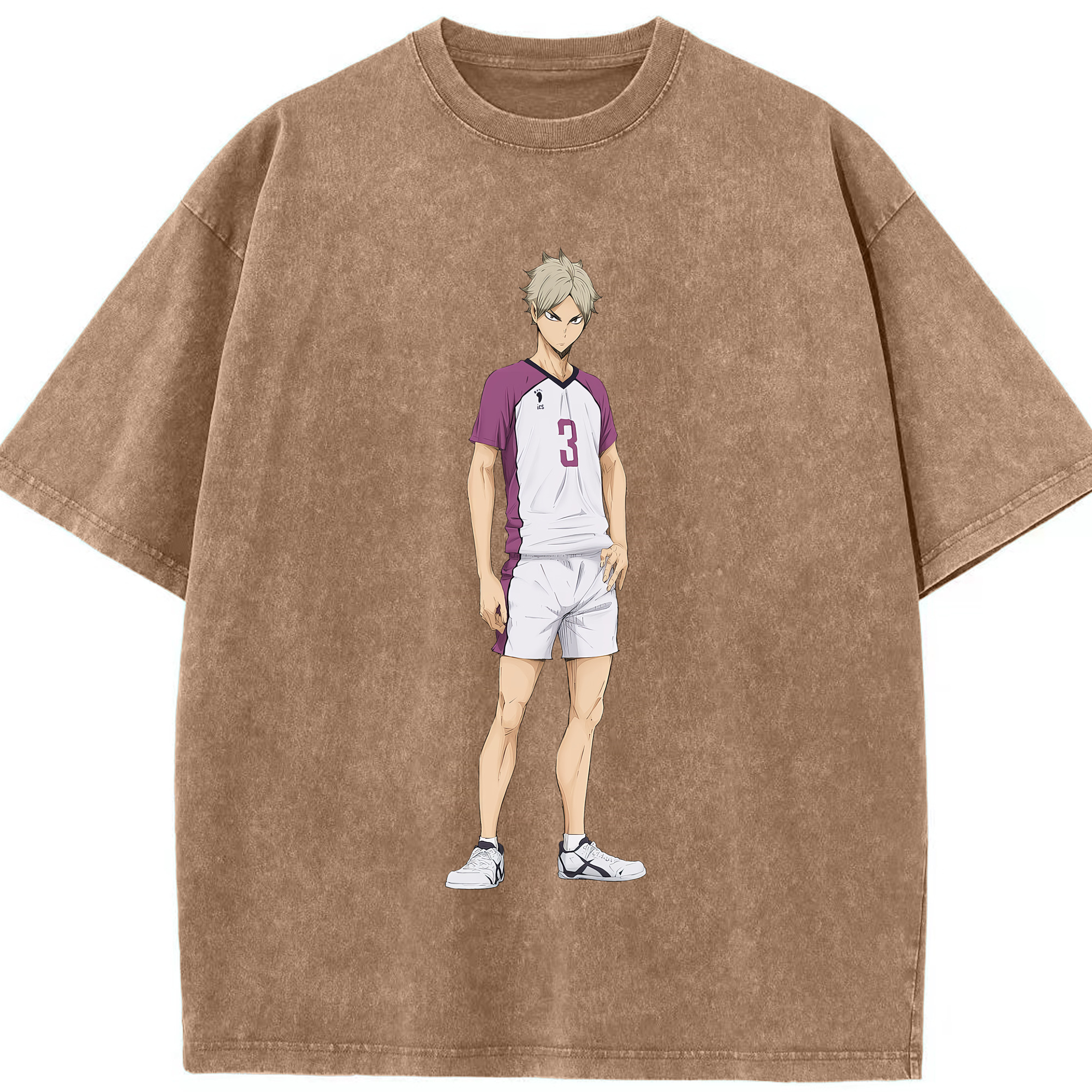 （画像用） ハイキュー!! Haikyu!! 綿100% ヴィンテージ風 半袖Tシャツ（フロントプリント）