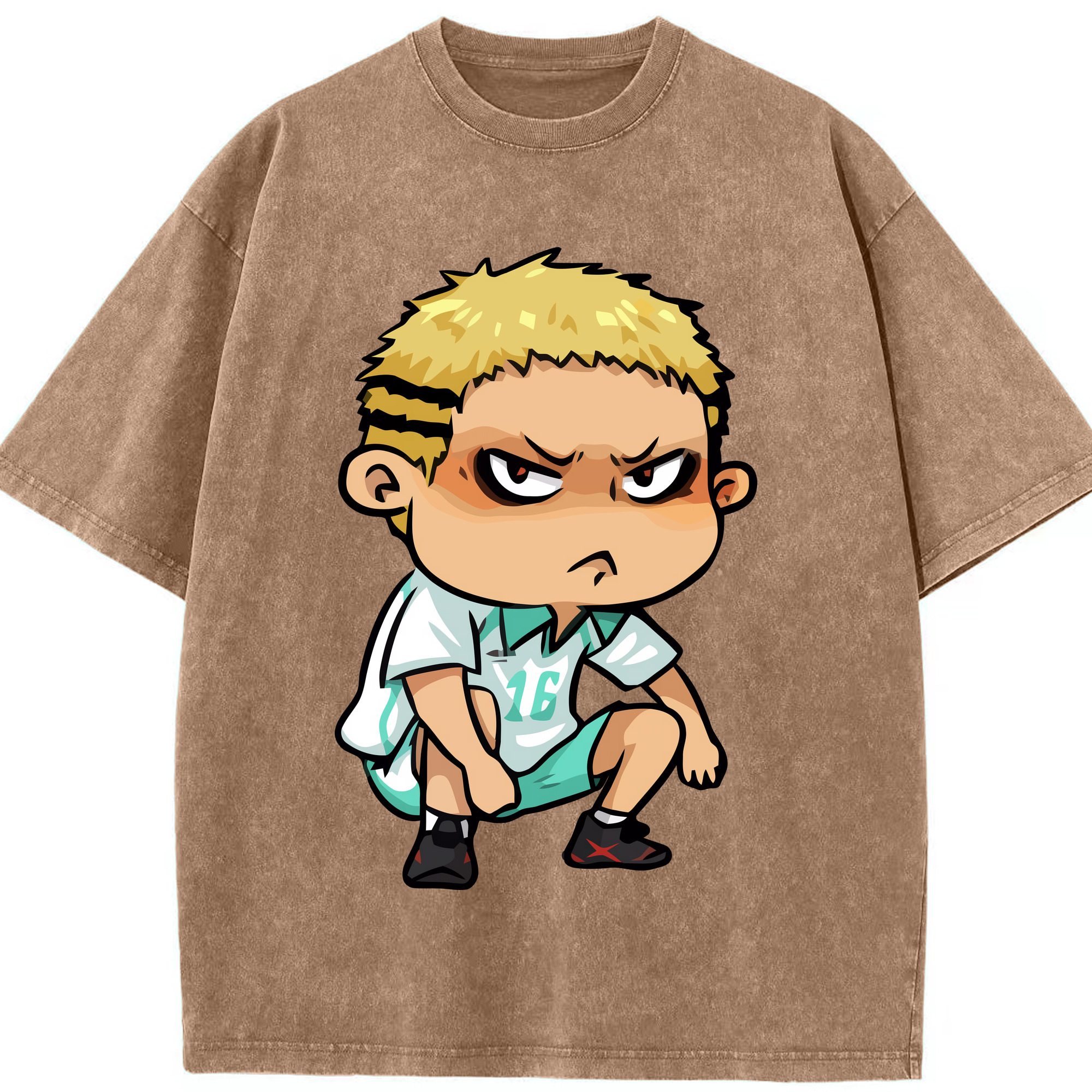 （画像用） ハイキュー!! Haikyu!! 綿100% ヴィンテージ風 半袖Tシャツ（フロントプリント）