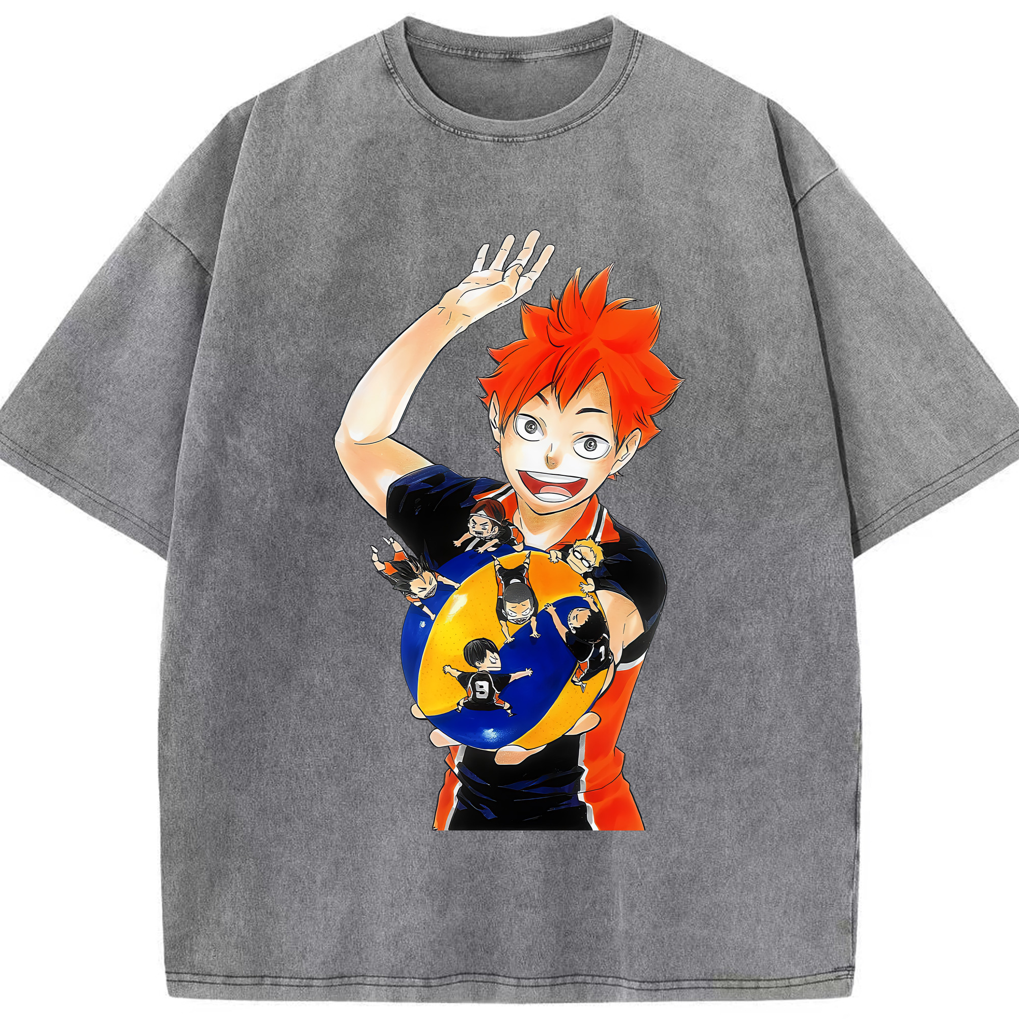 （画像用） ハイキュー!! Haikyu!! 綿100% ヴィンテージ風 半袖Tシャツ（フロントプリント）