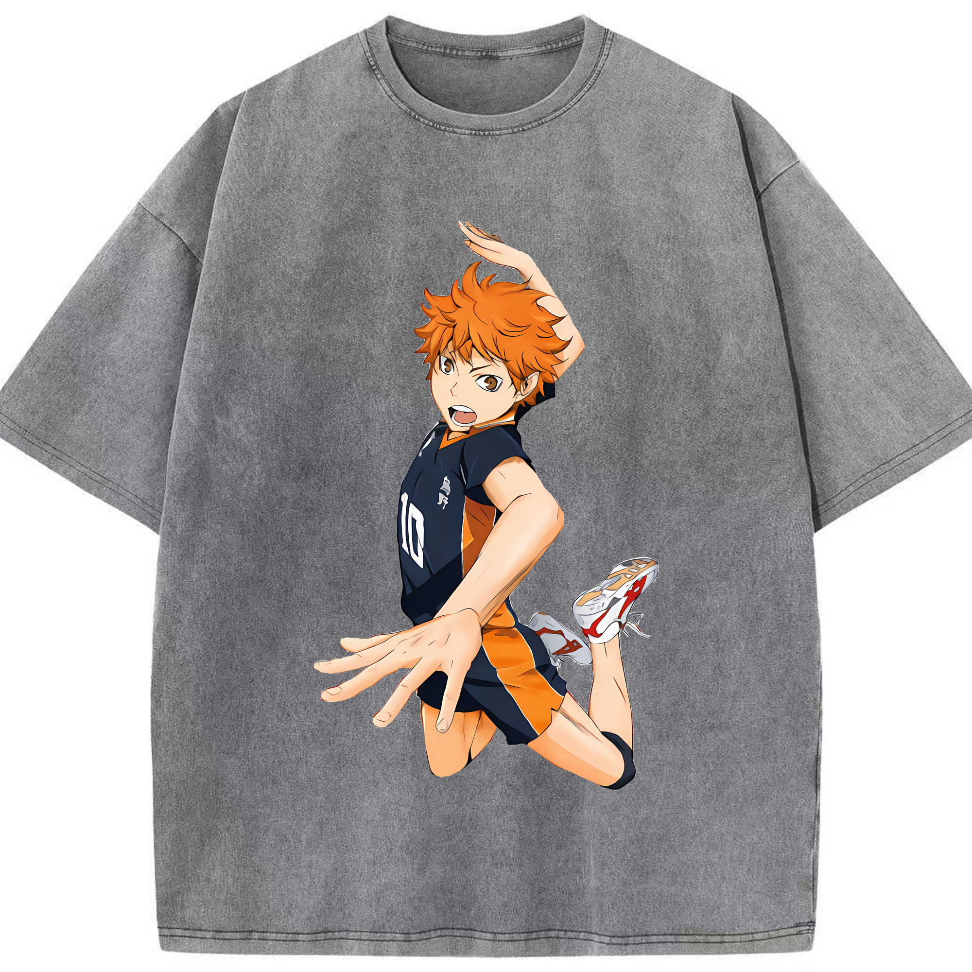 （画像用） ハイキュー!! Haikyu!! 綿100% ヴィンテージ風 半袖Tシャツ（フロントプリント）
