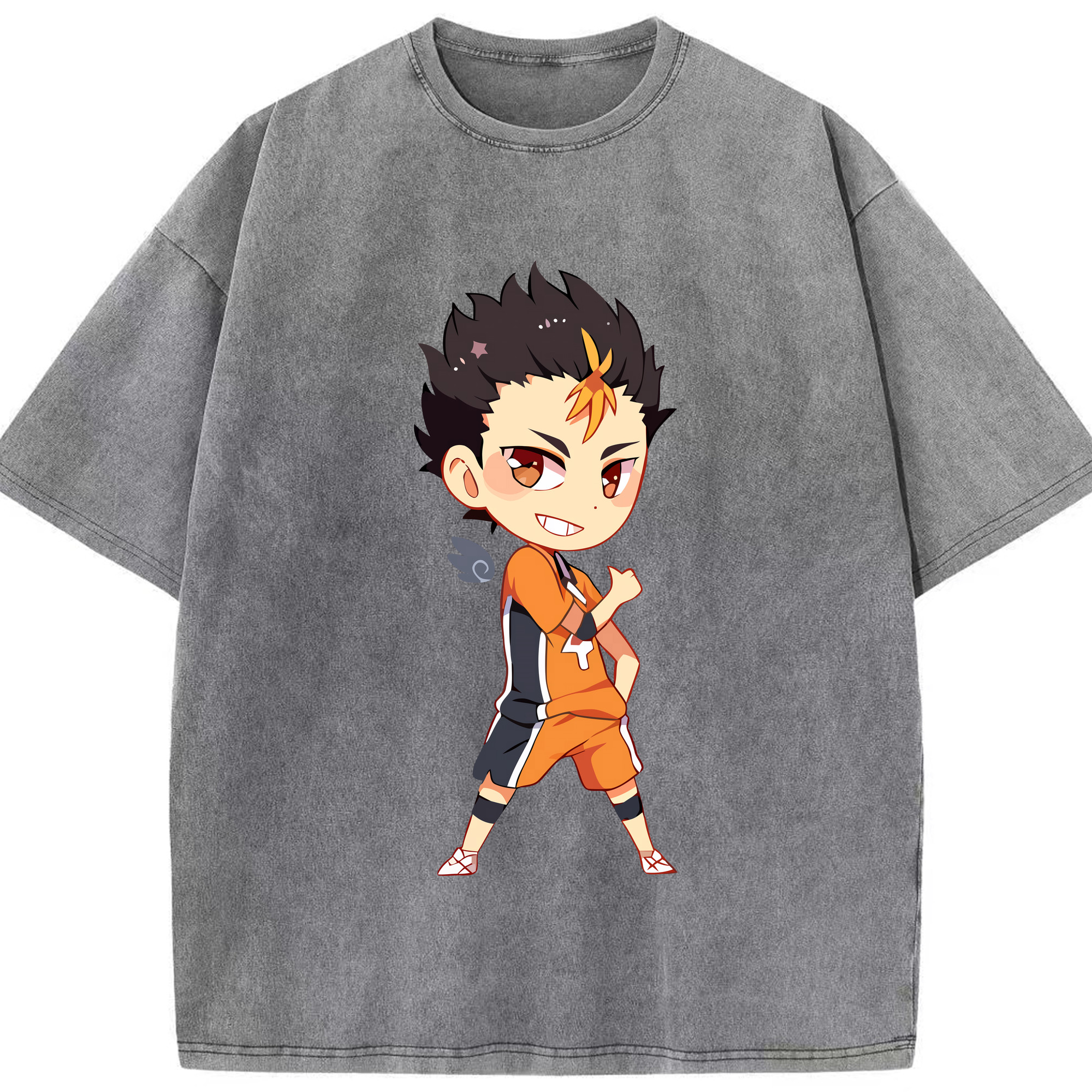 （画像用） ハイキュー!! Haikyu!! 綿100% ヴィンテージ風 半袖Tシャツ（フロントプリント）