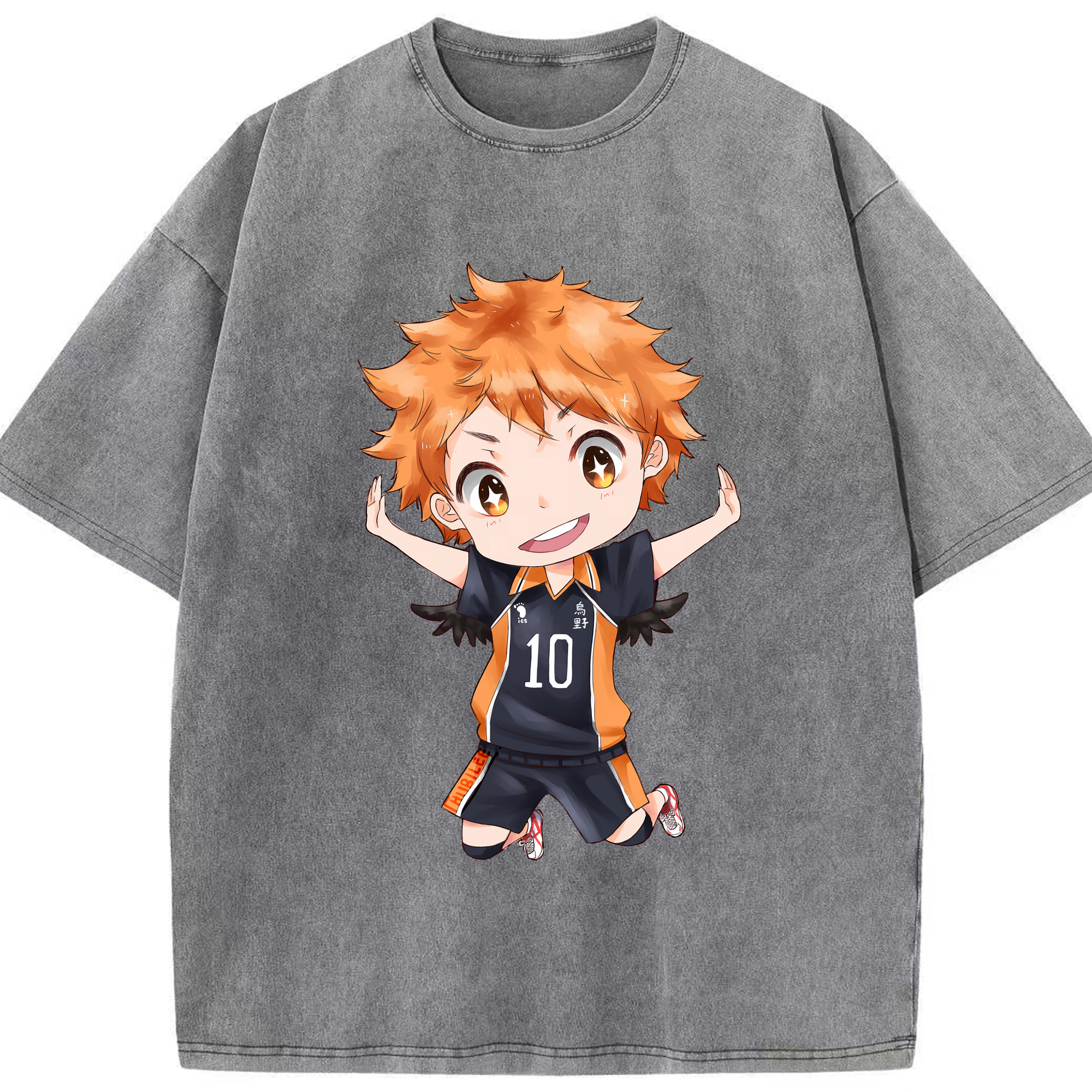 （画像用） ハイキュー!! Haikyu!! 綿100% ヴィンテージ風 半袖Tシャツ（フロントプリント）