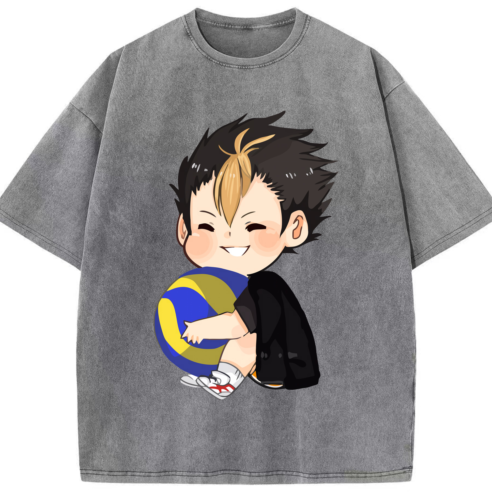 （画像用） ハイキュー!! Haikyu!! 綿100% ヴィンテージ風 半袖Tシャツ（フロントプリント）