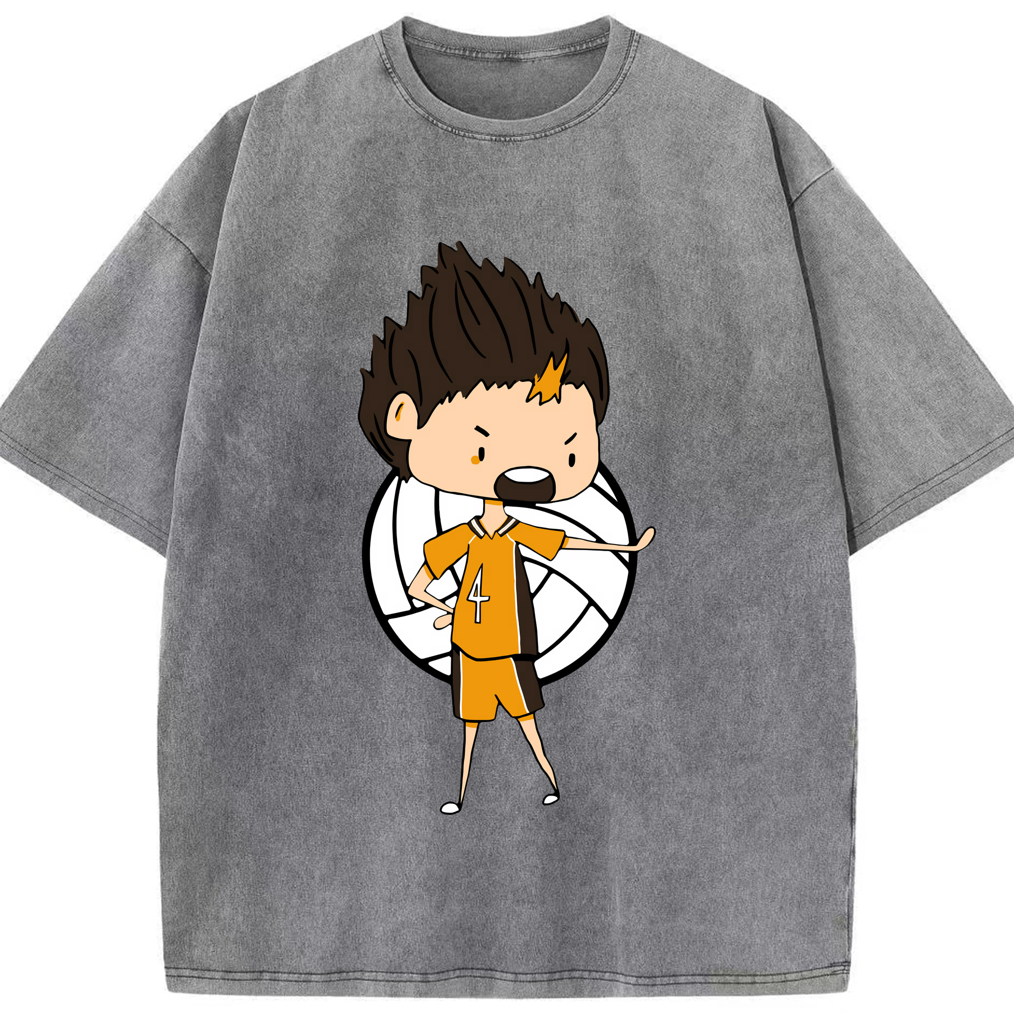 （画像用） ハイキュー!! Haikyu!! 綿100% ヴィンテージ風 半袖Tシャツ（フロントプリント）