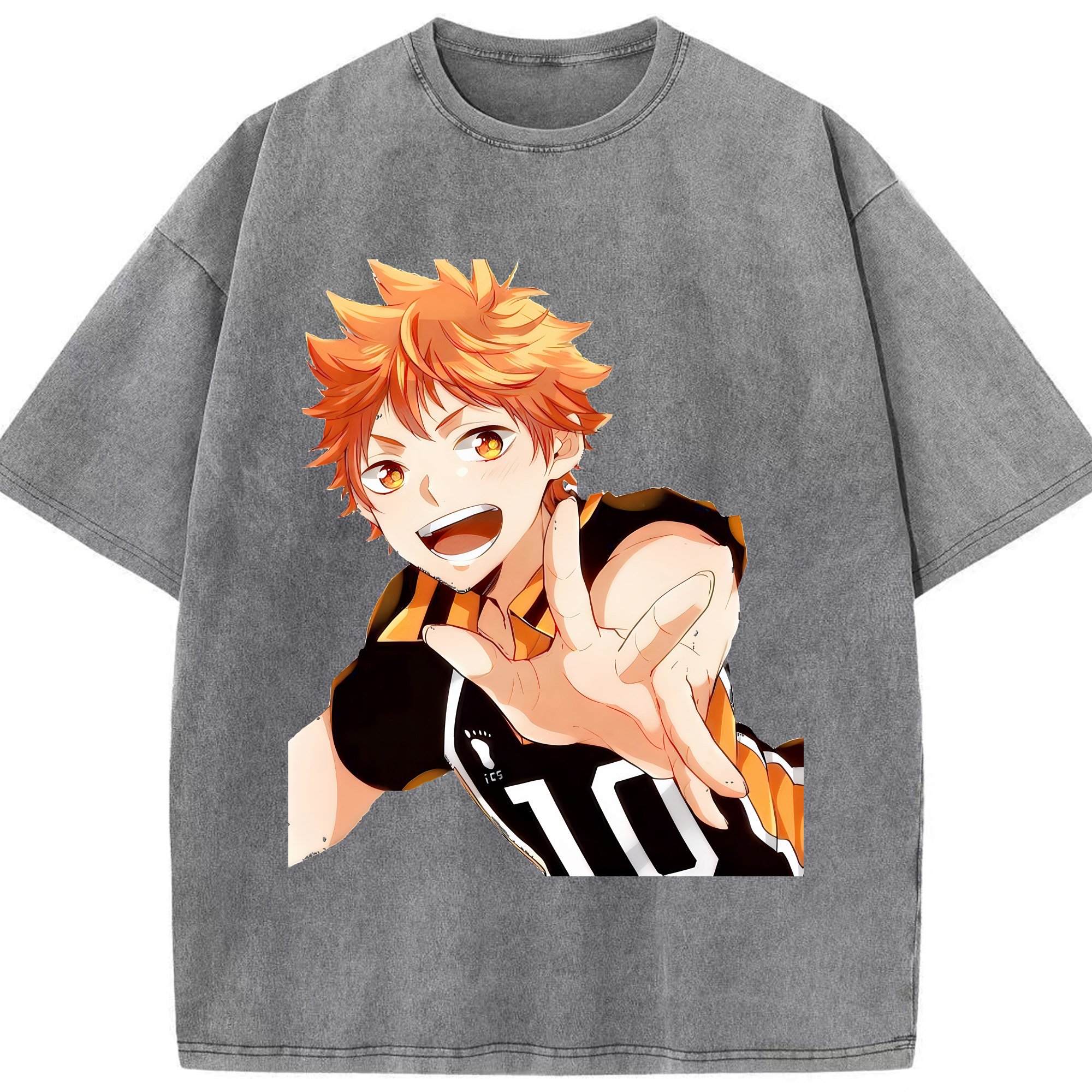 （画像用） ハイキュー!! Haikyu!! 綿100% ヴィンテージ風 半袖Tシャツ（フロントプリント）