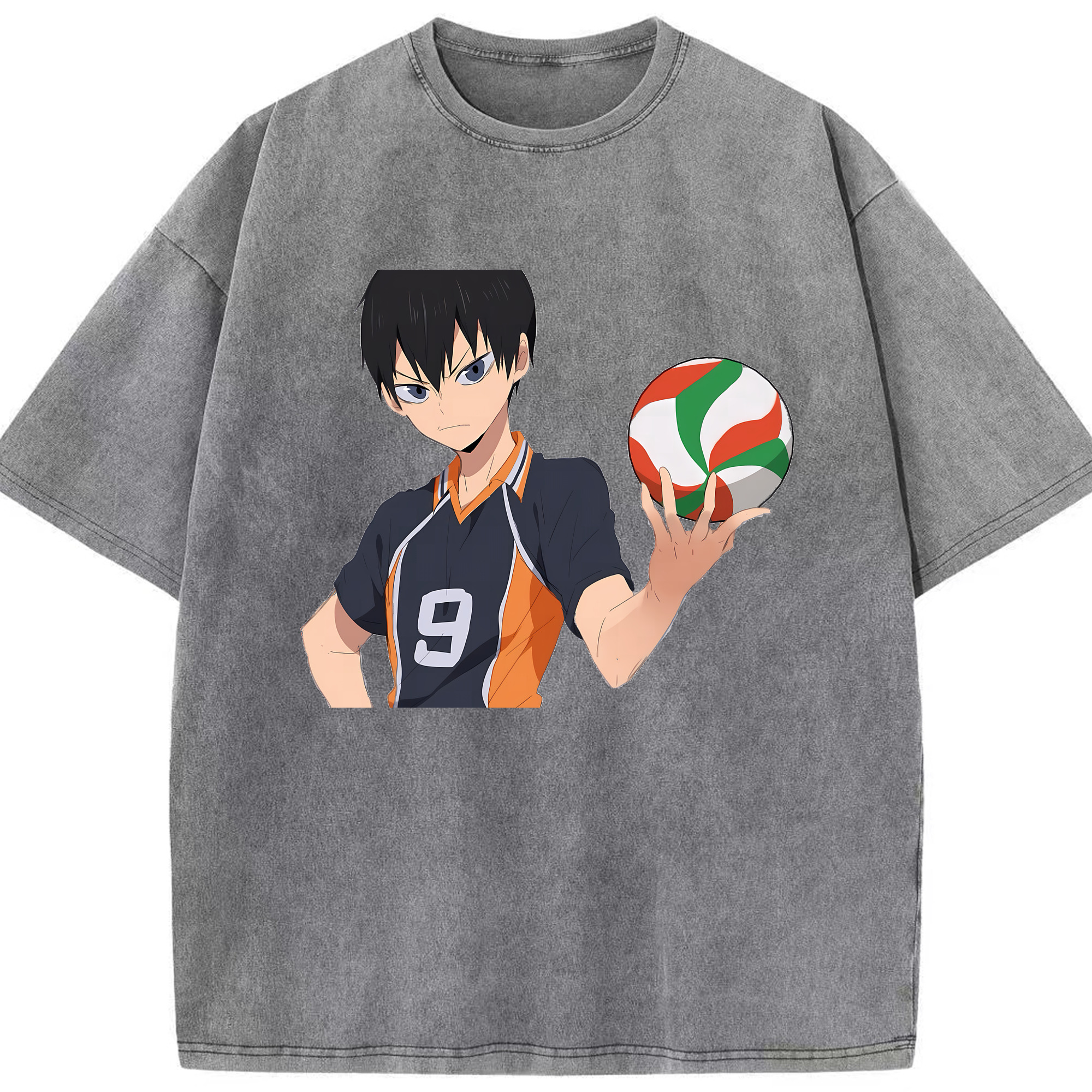 （画像用） ハイキュー!! Haikyu!! 綿100% ヴィンテージ風 半袖Tシャツ（フロントプリント）