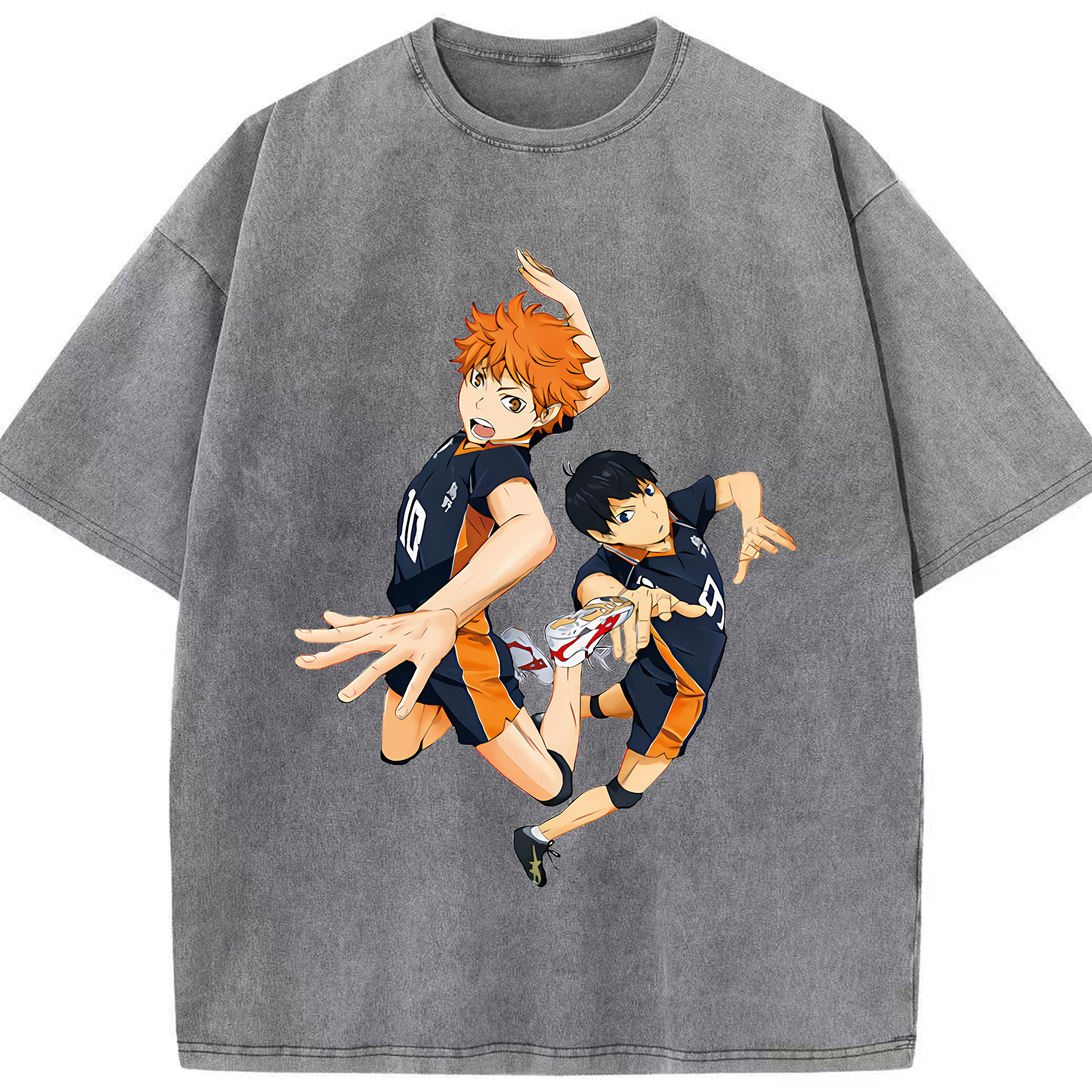 （画像用） ハイキュー!! Haikyu!! 綿100% ヴィンテージ風 半袖Tシャツ（フロントプリント）