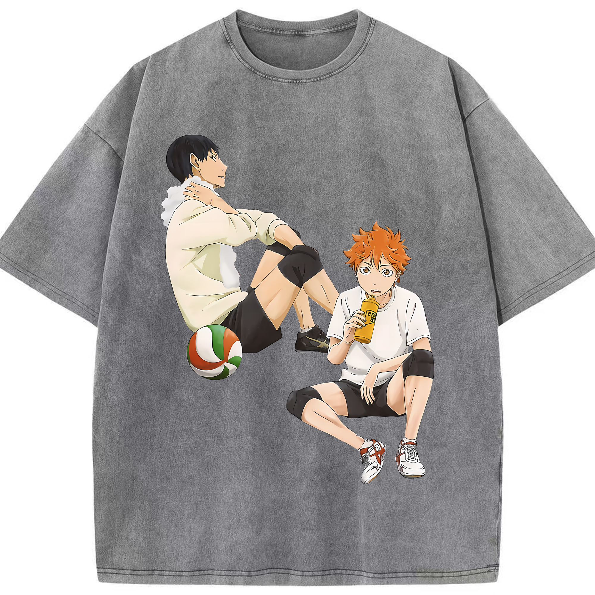 （画像用） ハイキュー!! Haikyu!! 綿100% ヴィンテージ風 半袖Tシャツ（フロントプリント）