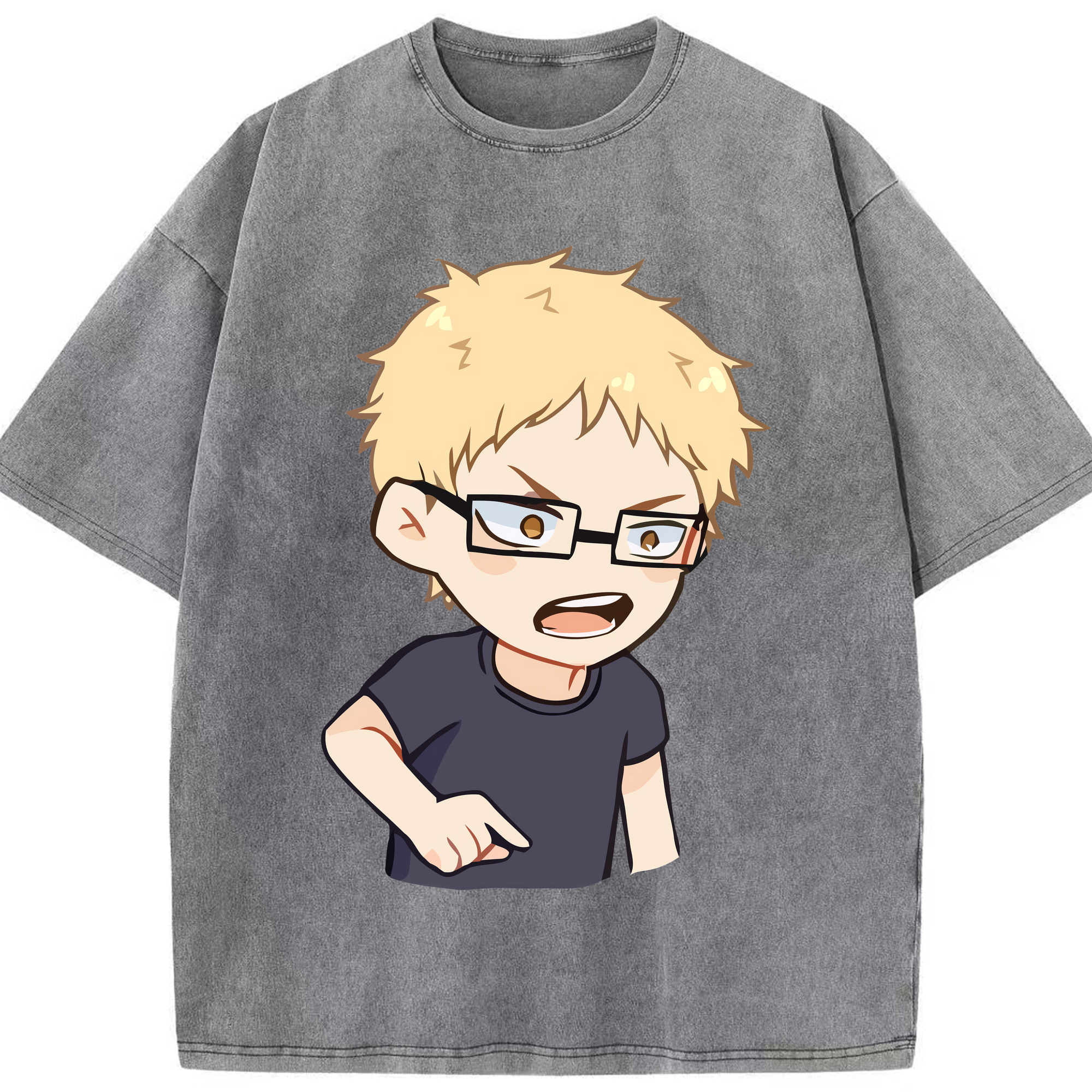 （画像用） ハイキュー!! Haikyu!! 綿100% ヴィンテージ風 半袖Tシャツ（フロントプリント）
